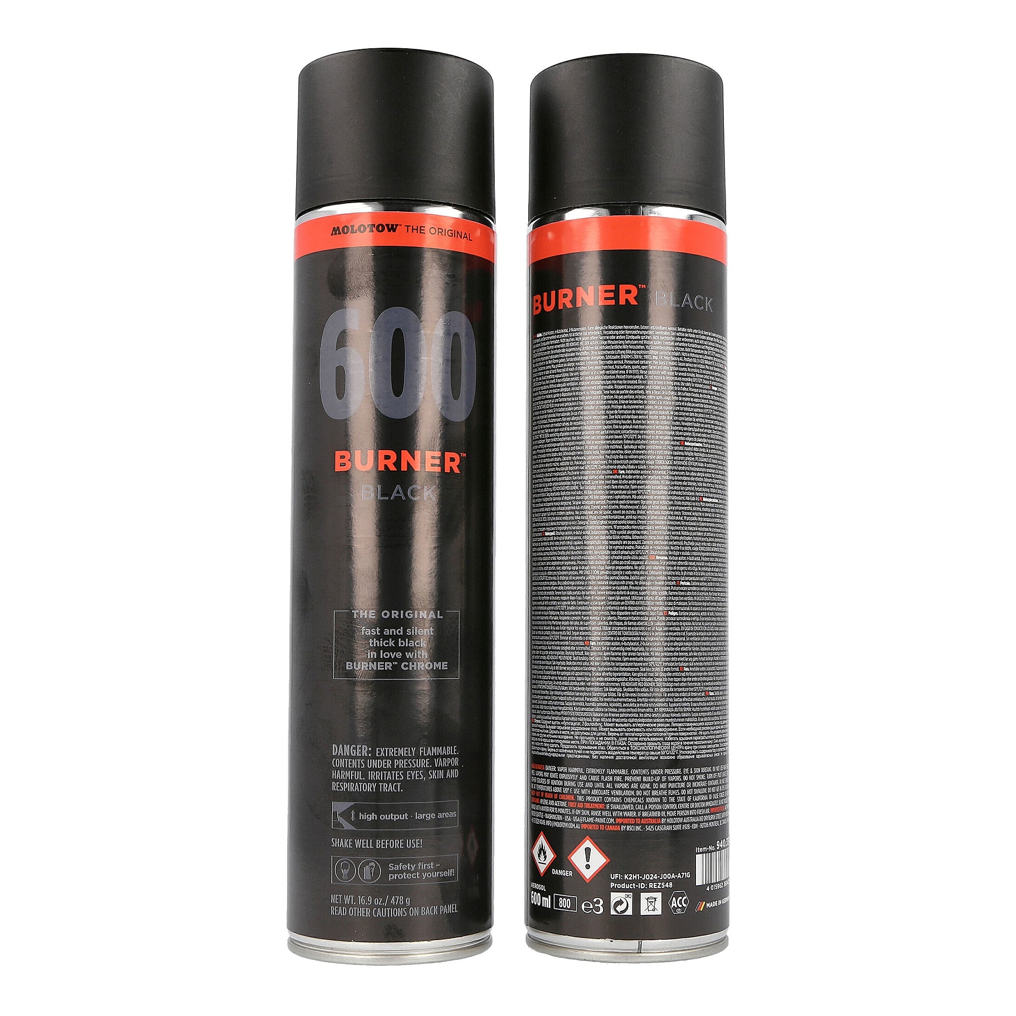 Molotow burner black 600 ml Cans 940398 | Overkill