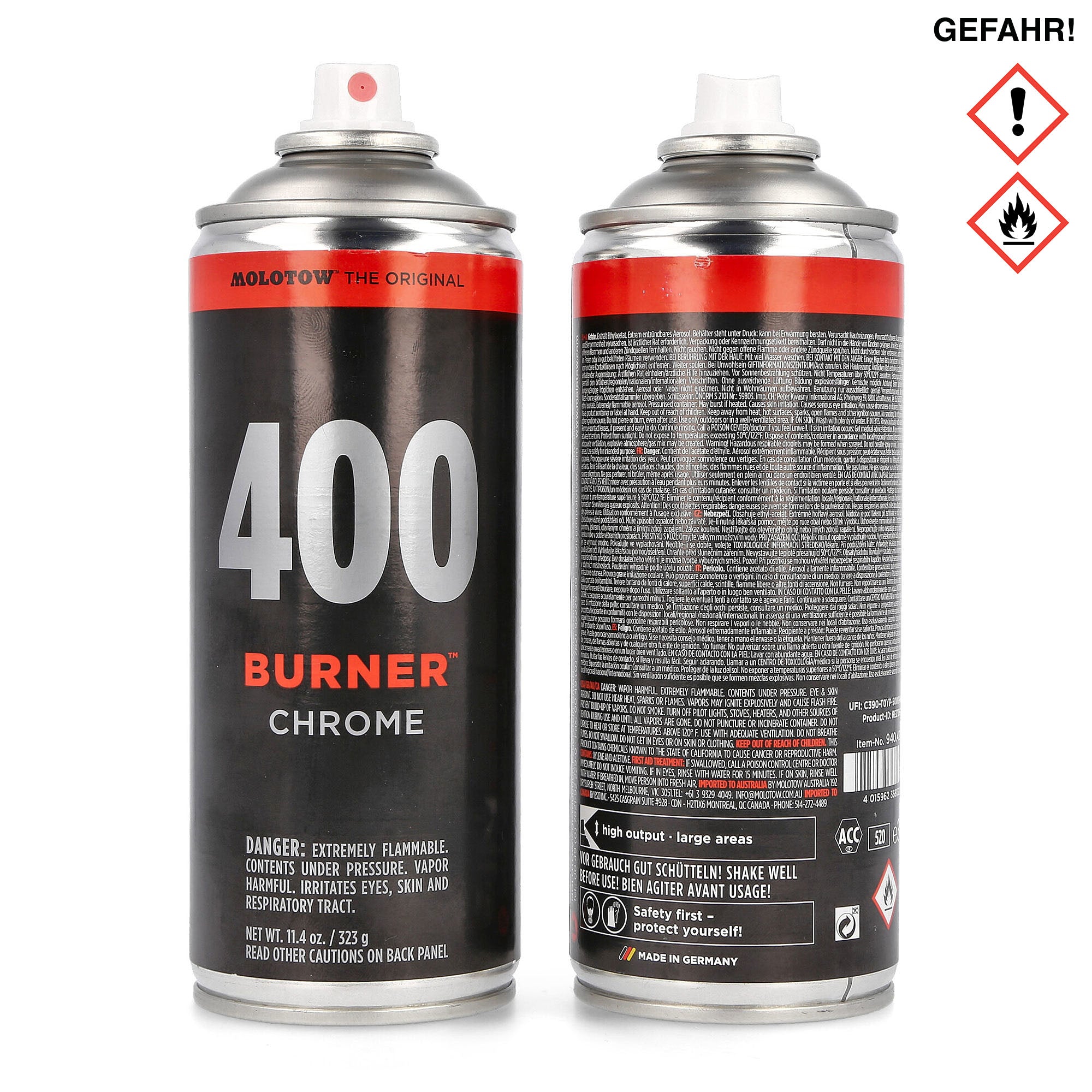 Molotow burner chrome 400 ml Cans 940422 | Overkill
