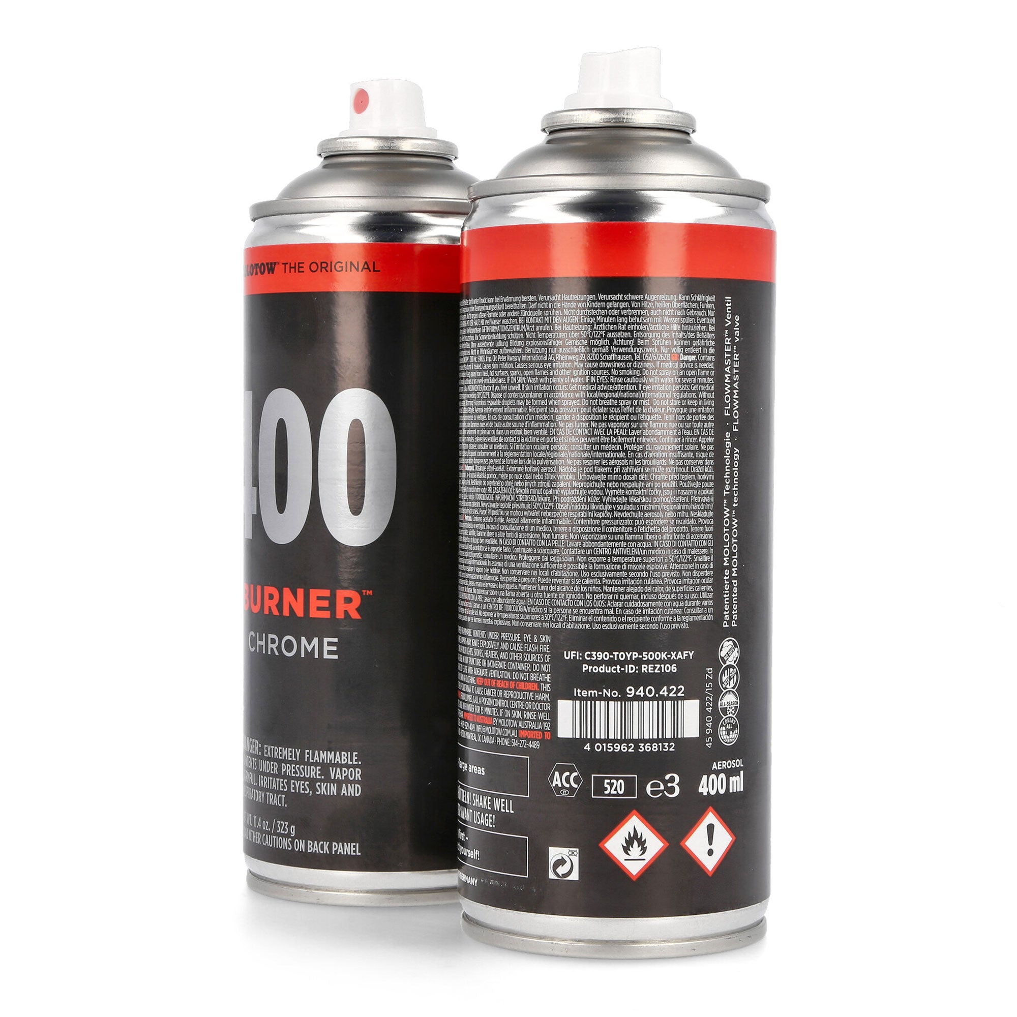 Molotow burner chrome 400 ml 0 Cans Close-up | Overkill