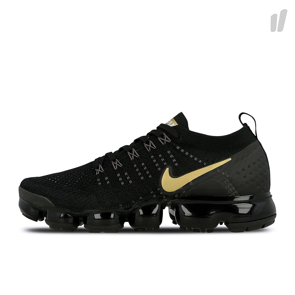 Nike wmns air vapormax flyknit 2 Black / Metallic Gold - Metallic Platinum Sneakers 942843 012 | Overkill