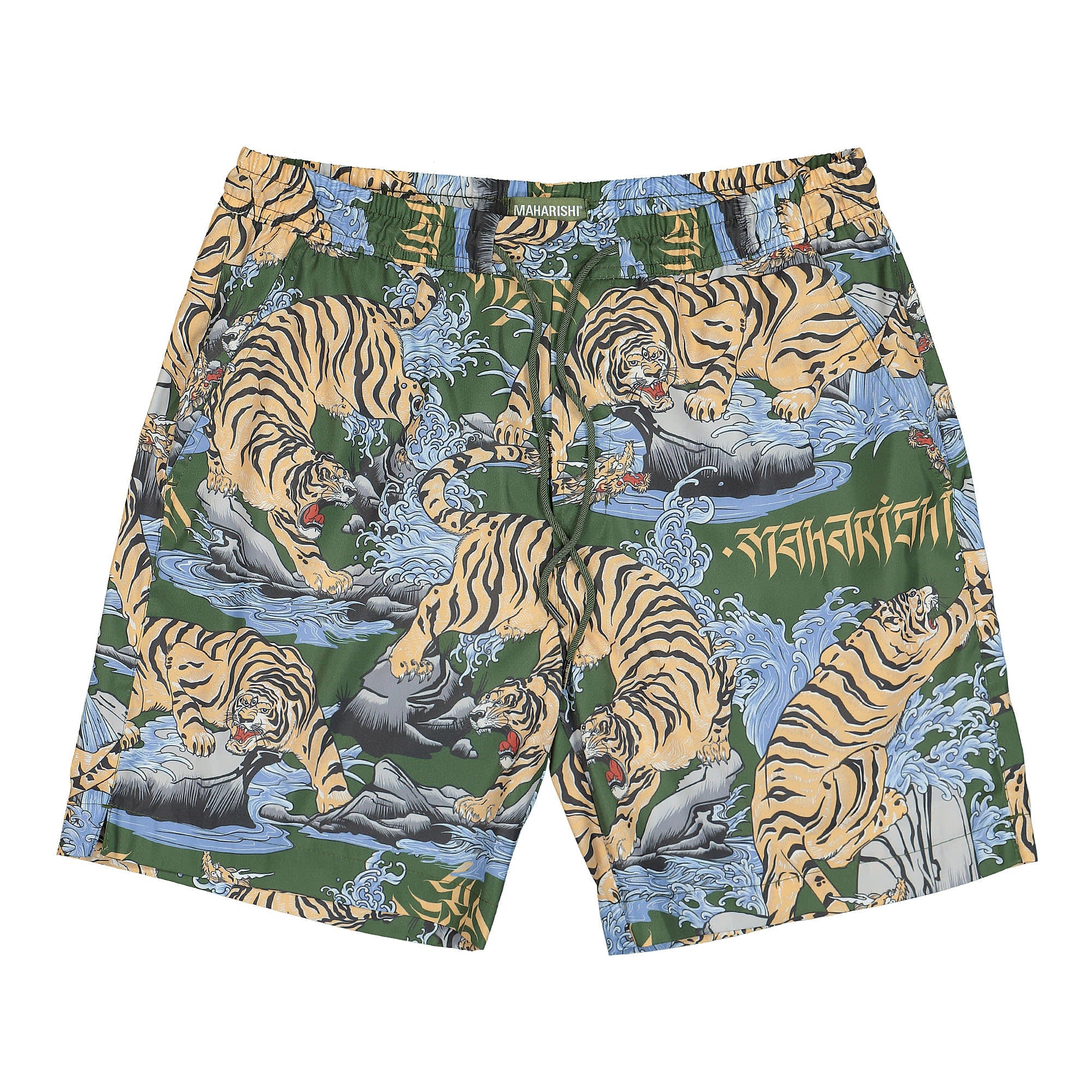 Maharishi Water Tiger Swimshorts Olive Swimwear 9800 | Overkill