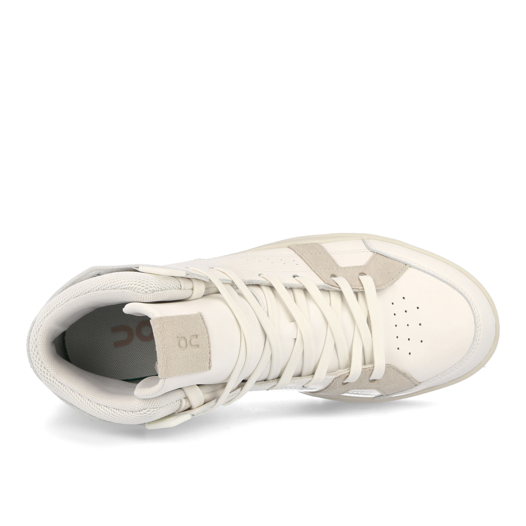 On The Roger Clubhouse Mid White / Sand Mid Top Sneakers Detail View 1 | Overkill