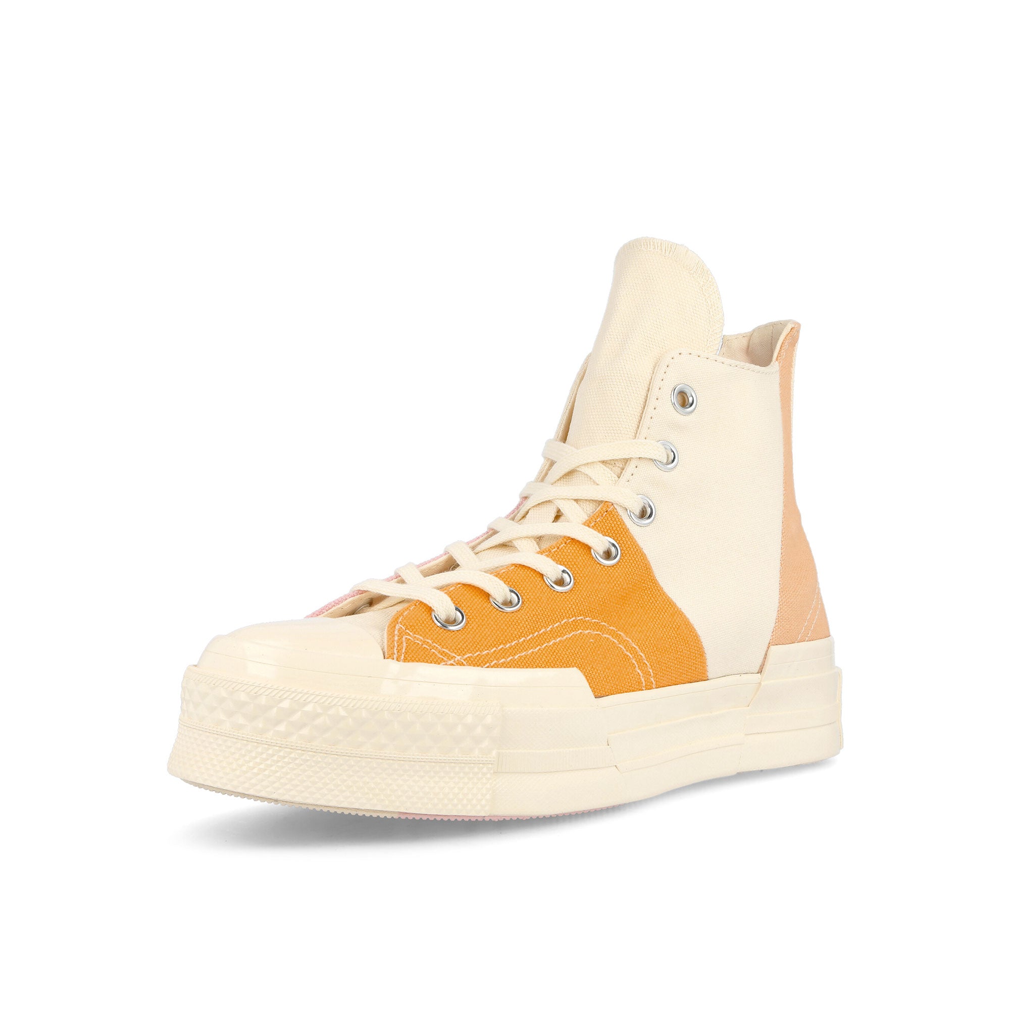 Converse Chuck 70 Plus Hi Egret / Sunrise Pink High Top Sneakers Close Up | Overkill