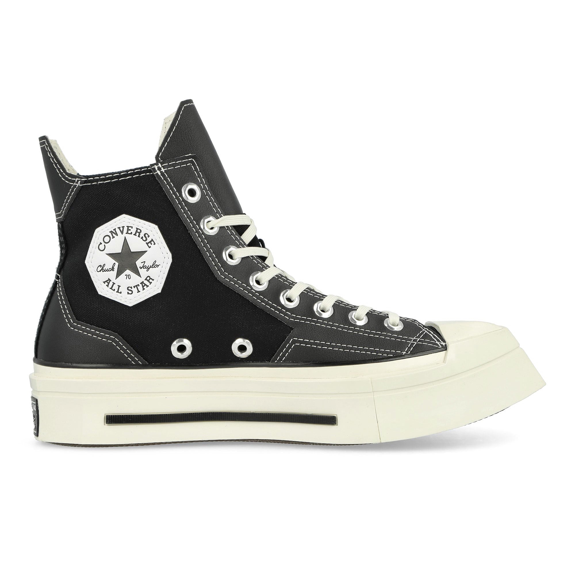 Converse Chuck 70 Deluxe Squared Hi Black / Black / Egret High Top Sneakers Silhouette | Overkill