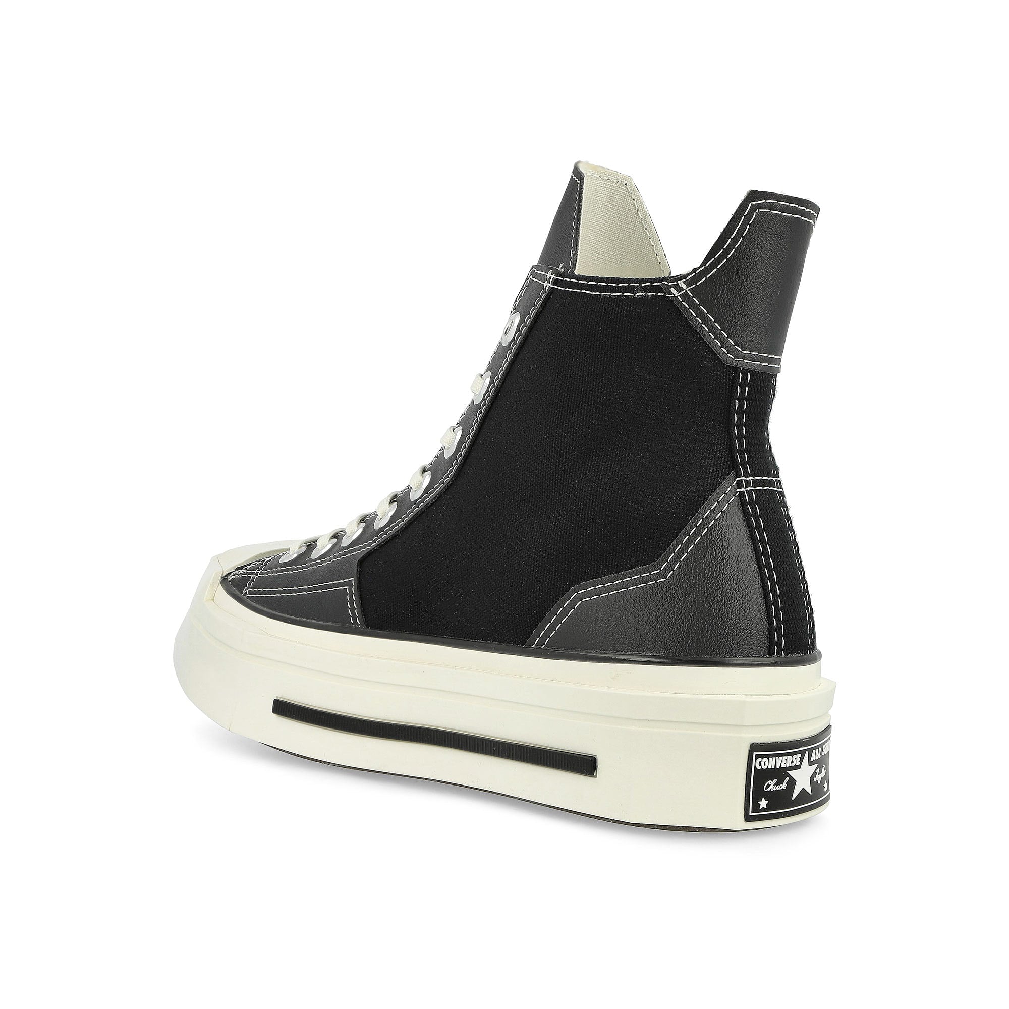 Converse Chuck 70 Deluxe Squared Hi Black / Black / Egret High Top Sneakers Material | Overkill