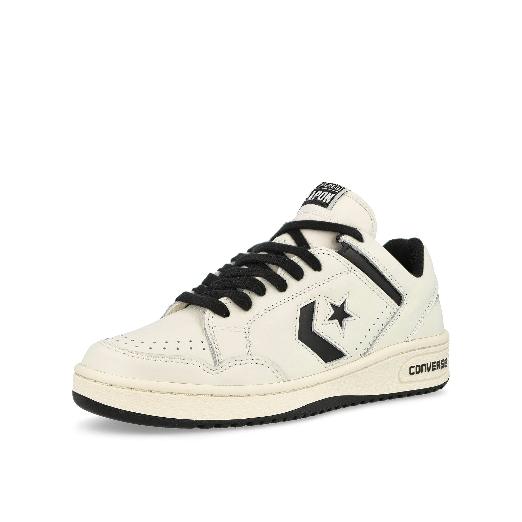 Converse Weapon OX Vintage White / Black Low Top Sneakers Close Up | Overkill