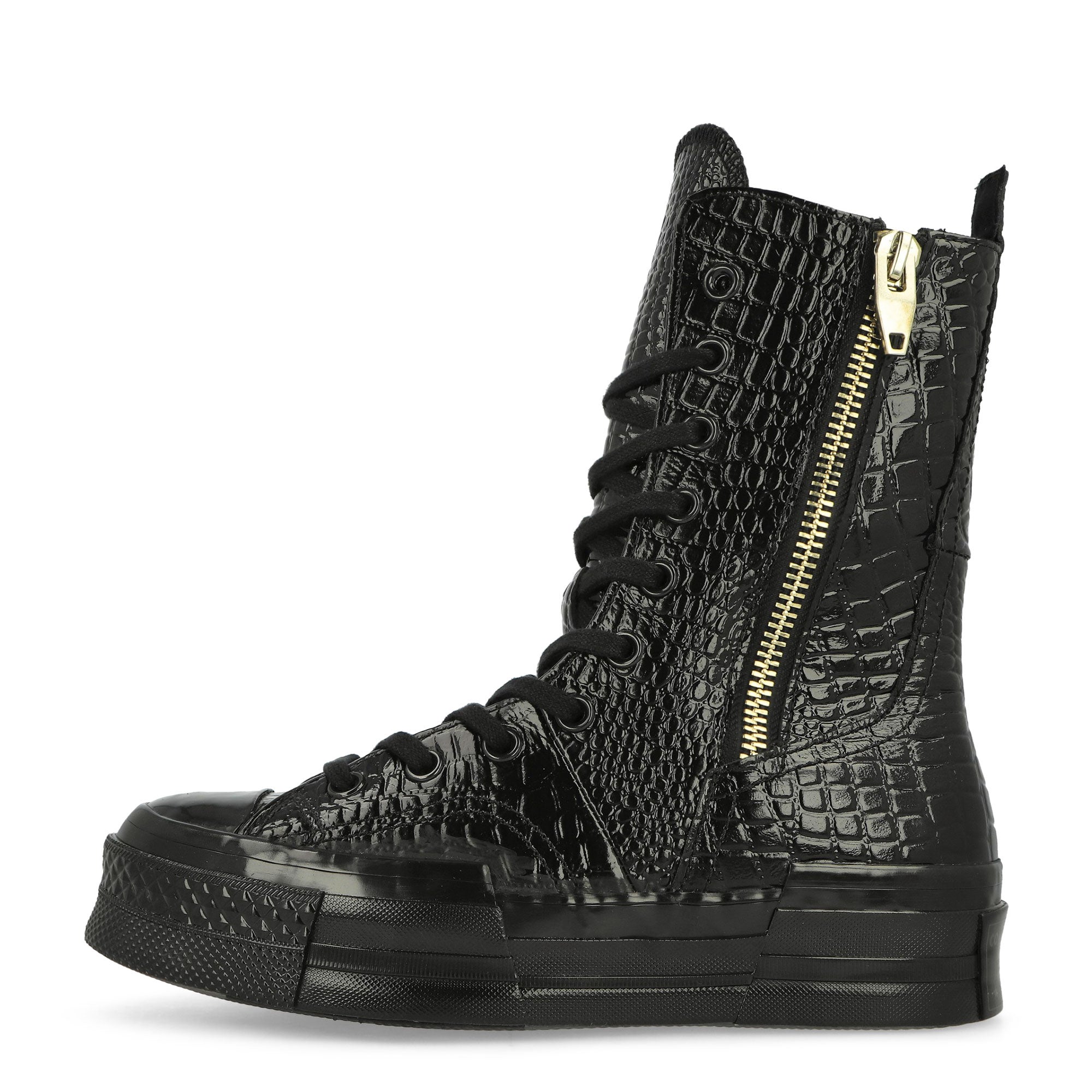 Converse Chuck 70 Plus XHI Leather Black / Black / Light Gold Boots A09381C | Overkill
