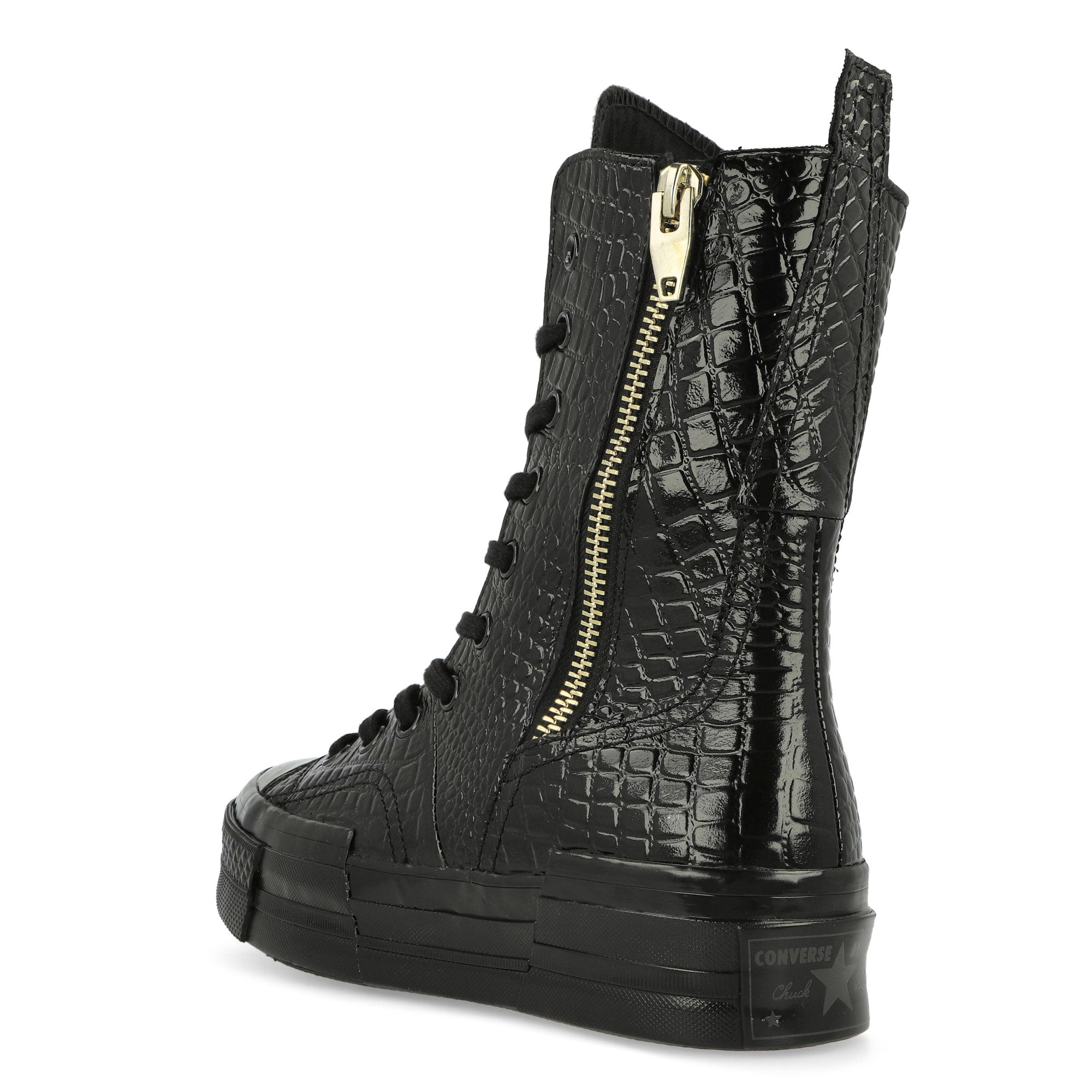 Converse Chuck 70 Plus XHI Leather Black / Black / Light Gold Boots Material | Overkill
