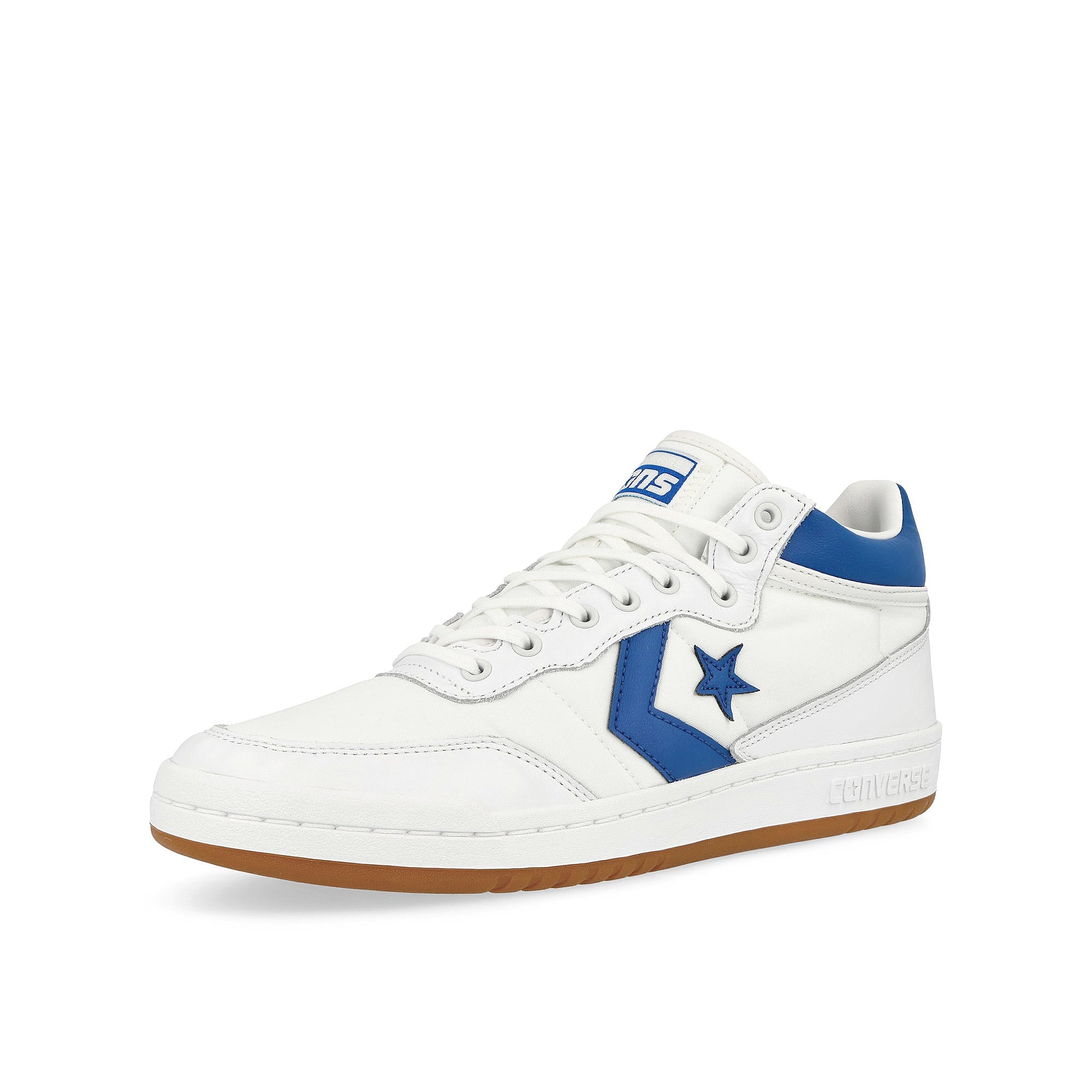 Converse Fastbreak Pro Mid White / Blue / White Mid Top Sneakers Close Up | Overkill