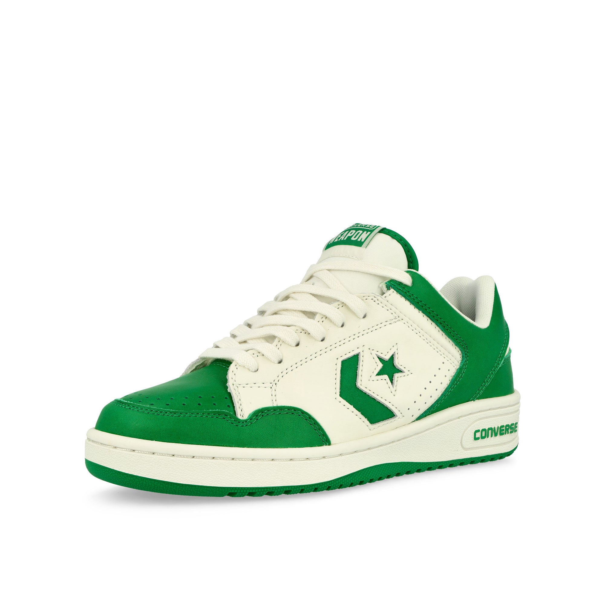 Converse Weapon OX Green / Vintage White / Green Low Top Sneakers A11957C Close-up | Overkill