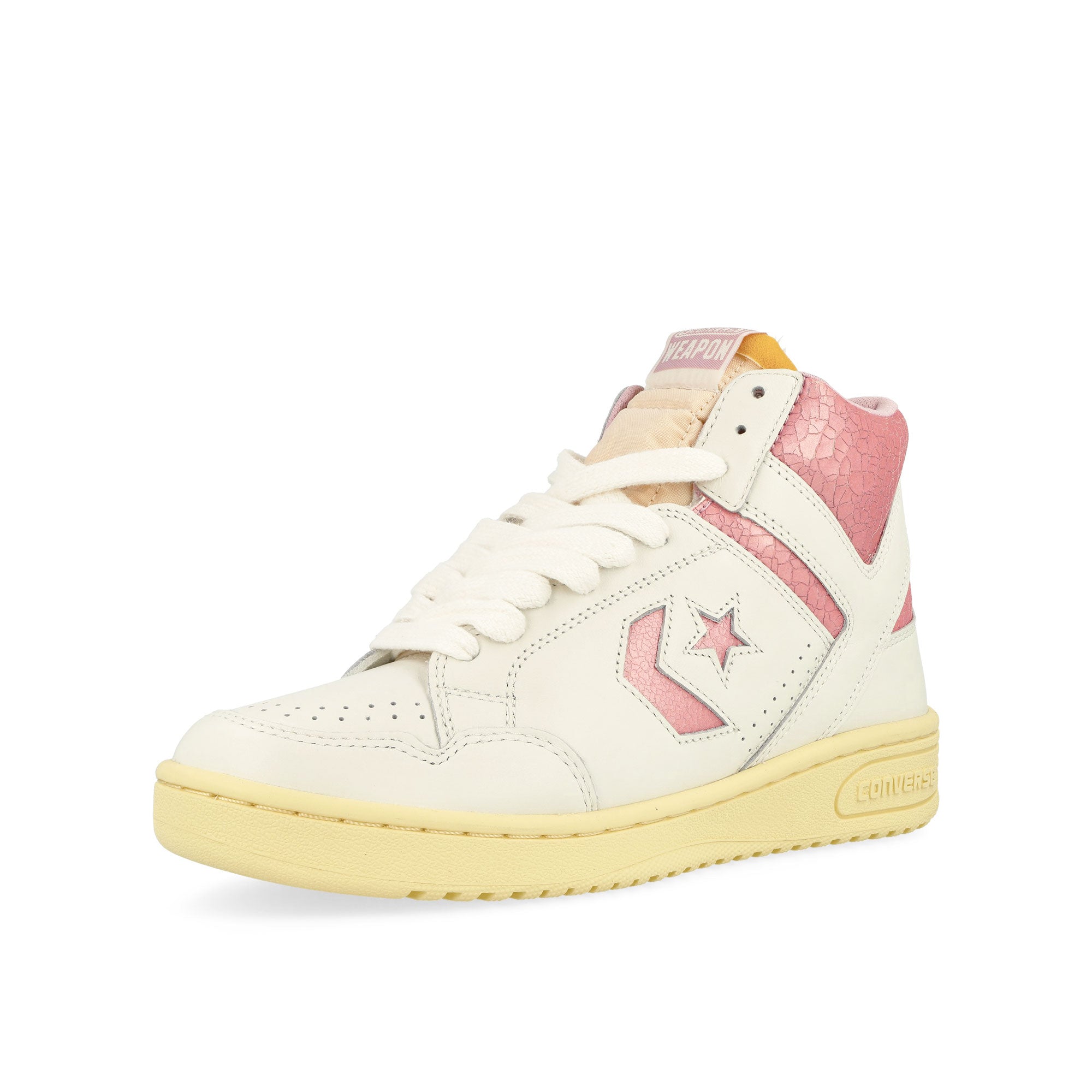 Converse Weapon Vintage White / Winsome Orchid High Top Sneakers Close Up | Overkill