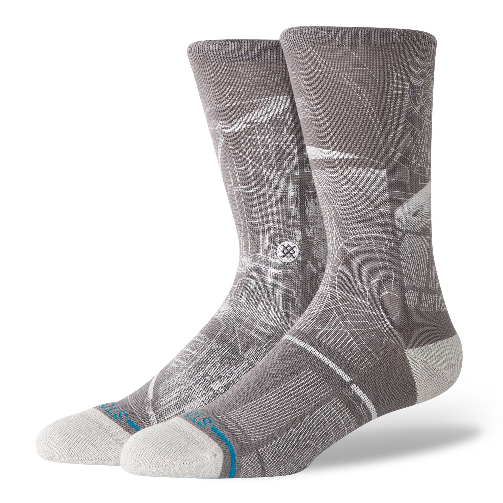 Stance Death Star SW Crew Socks Grey Socks A555A25DEA-GRY | Overkill