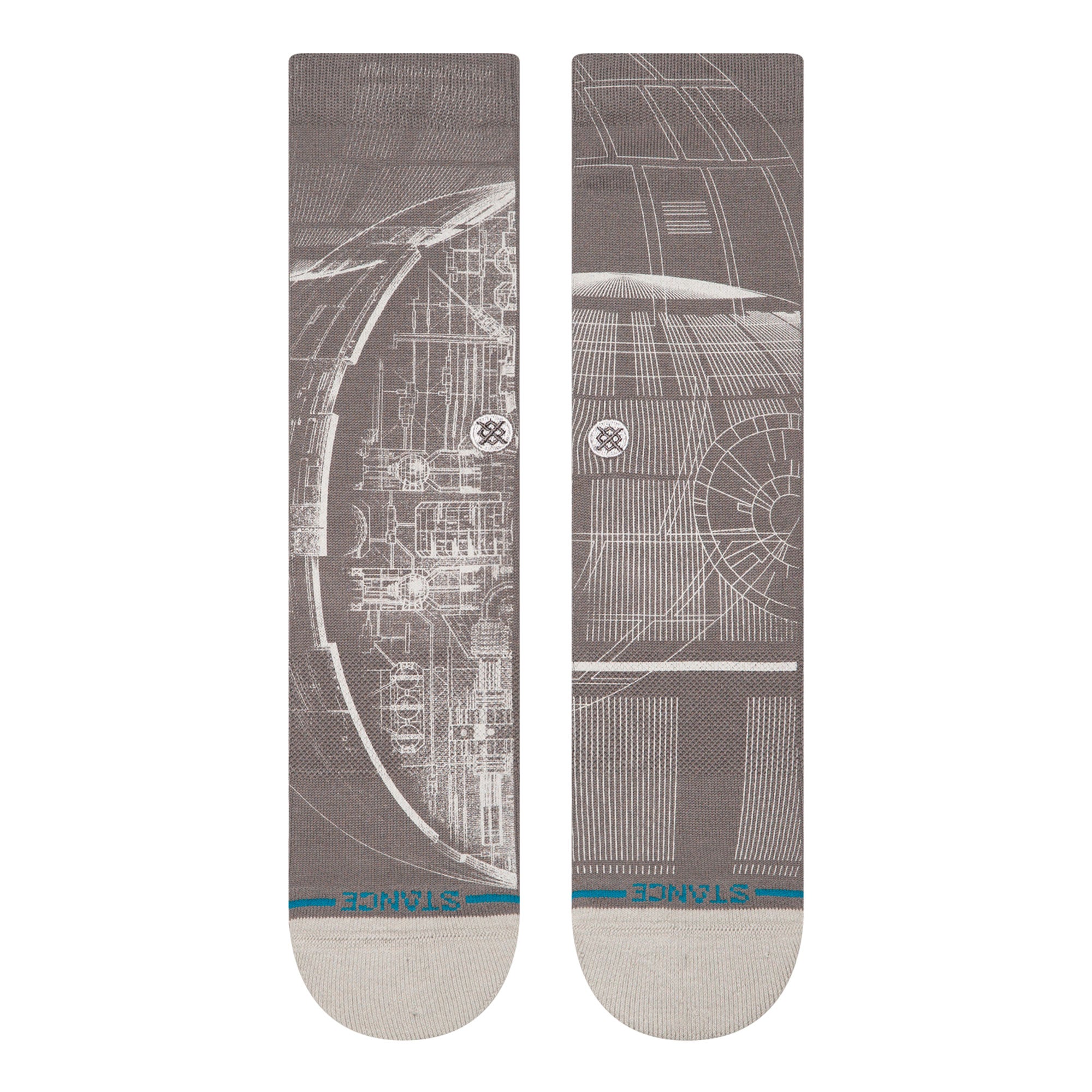 Stance Death Star SW Crew Socks Grey Socks Close-up | Overkill