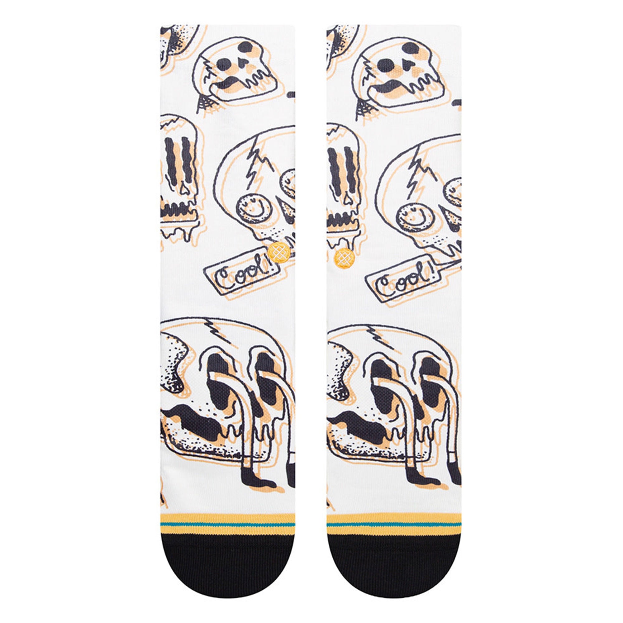 Stance Talkin Heads Socks Vintage White Socks Close-up | Overkill