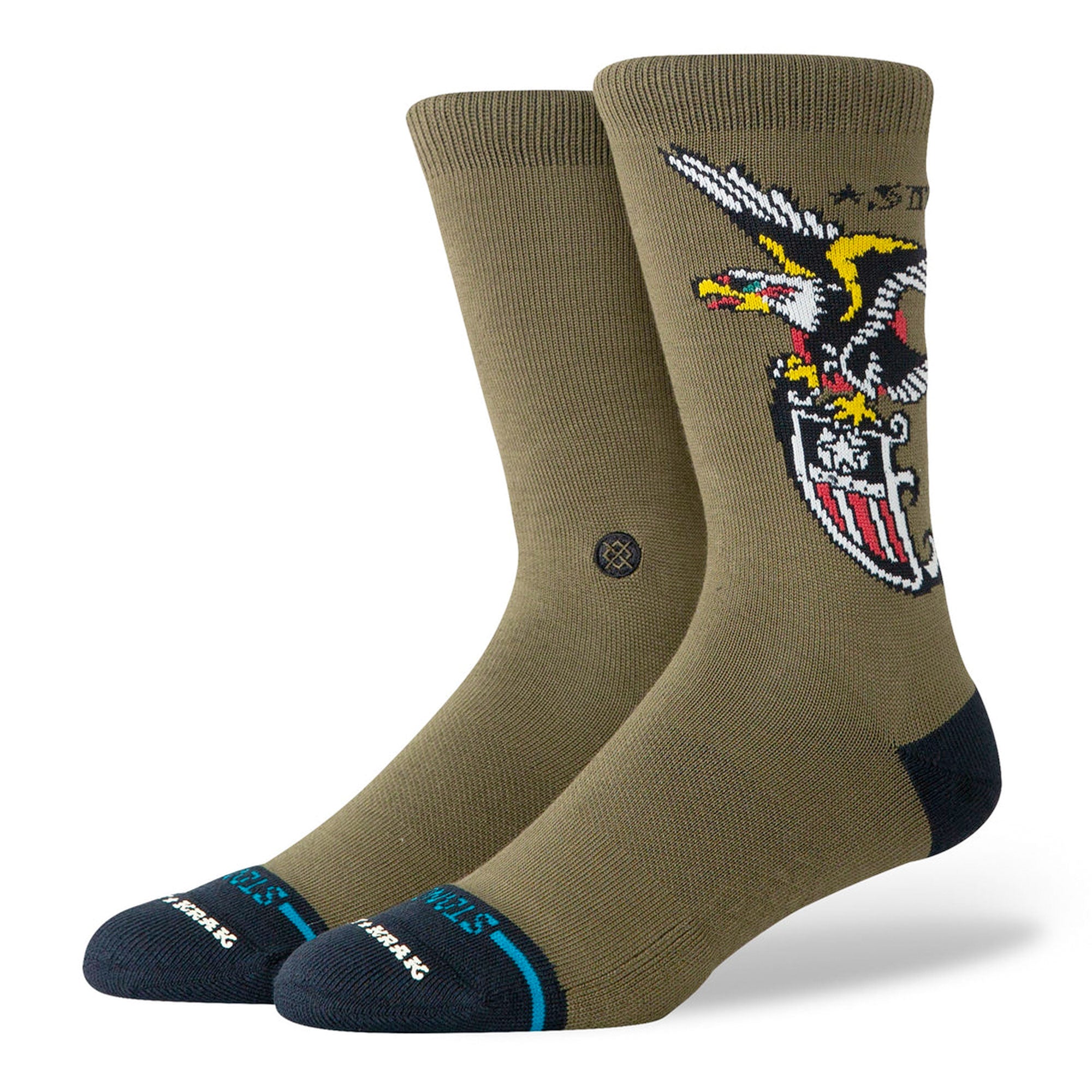 Stance The Eagle Crew Socks Military Green Socks A555C25THE-MGN | Overkill