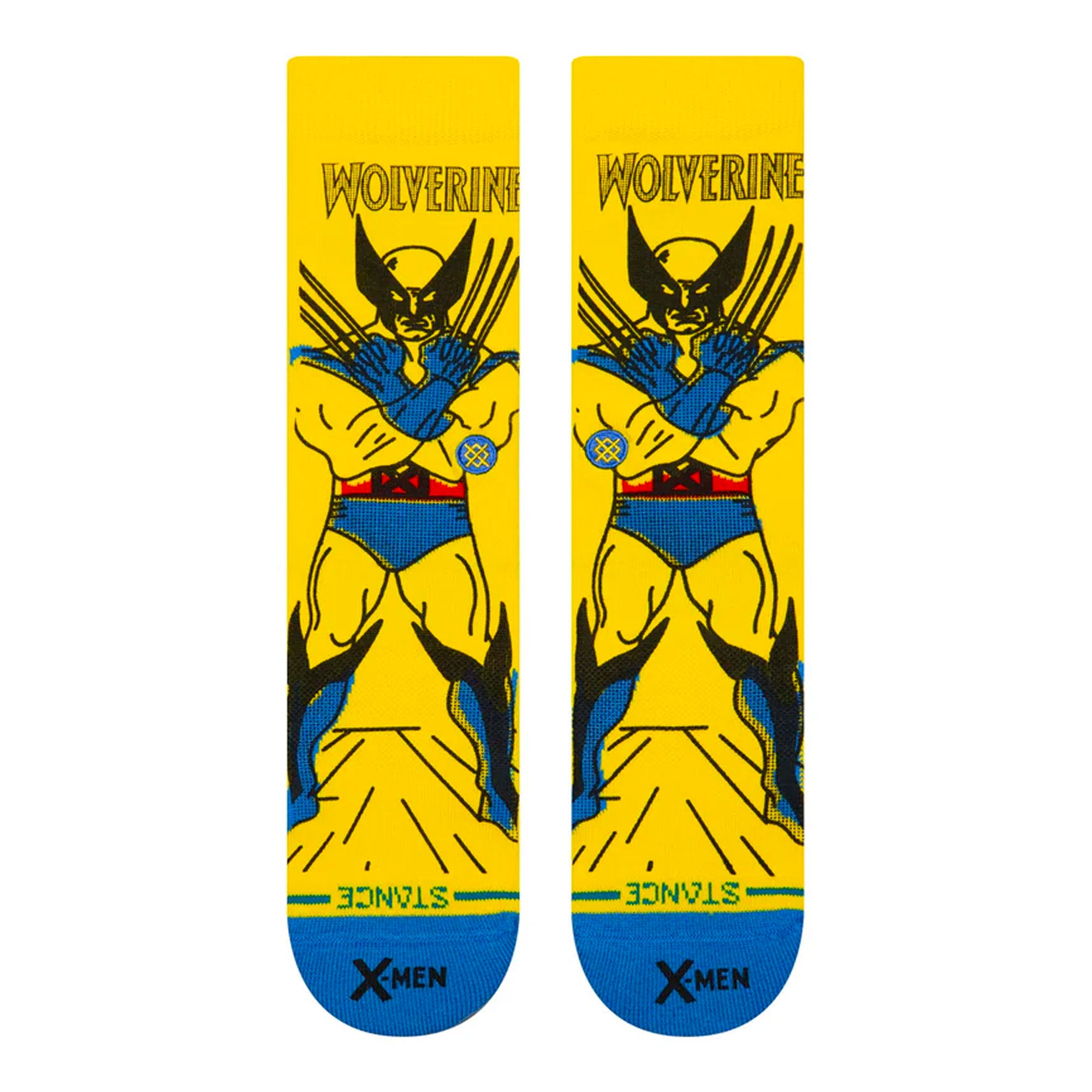 Stance Wolverine Crew Socks Yellow Socks A555C25WOL-YEL Close-up | Overkill