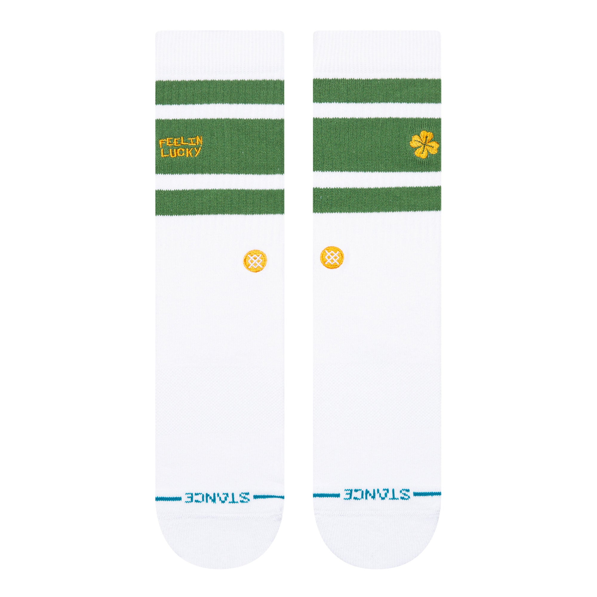 Stance Feelin Lucky Crew Socks Green Socks Close-up | Overkill
