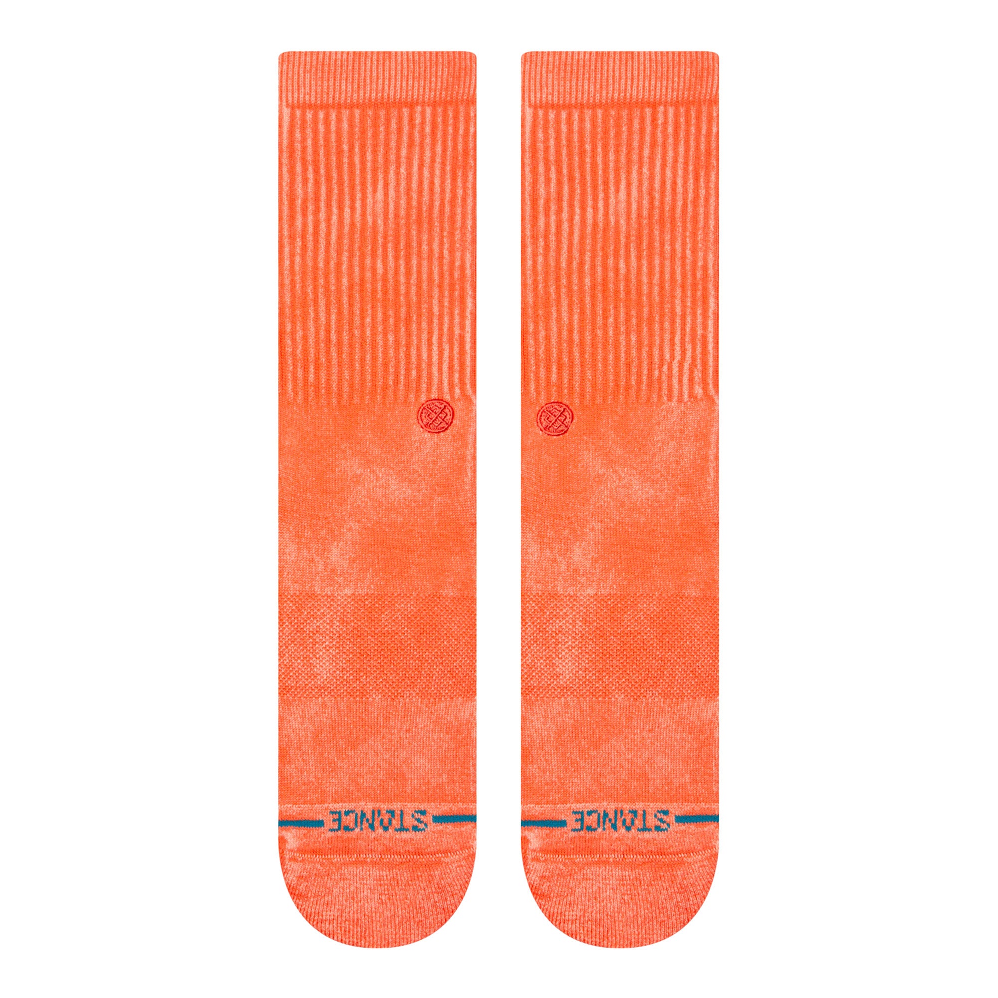Stance Icon Dyed Crew Socks Coral Socks Close-up | Overkill