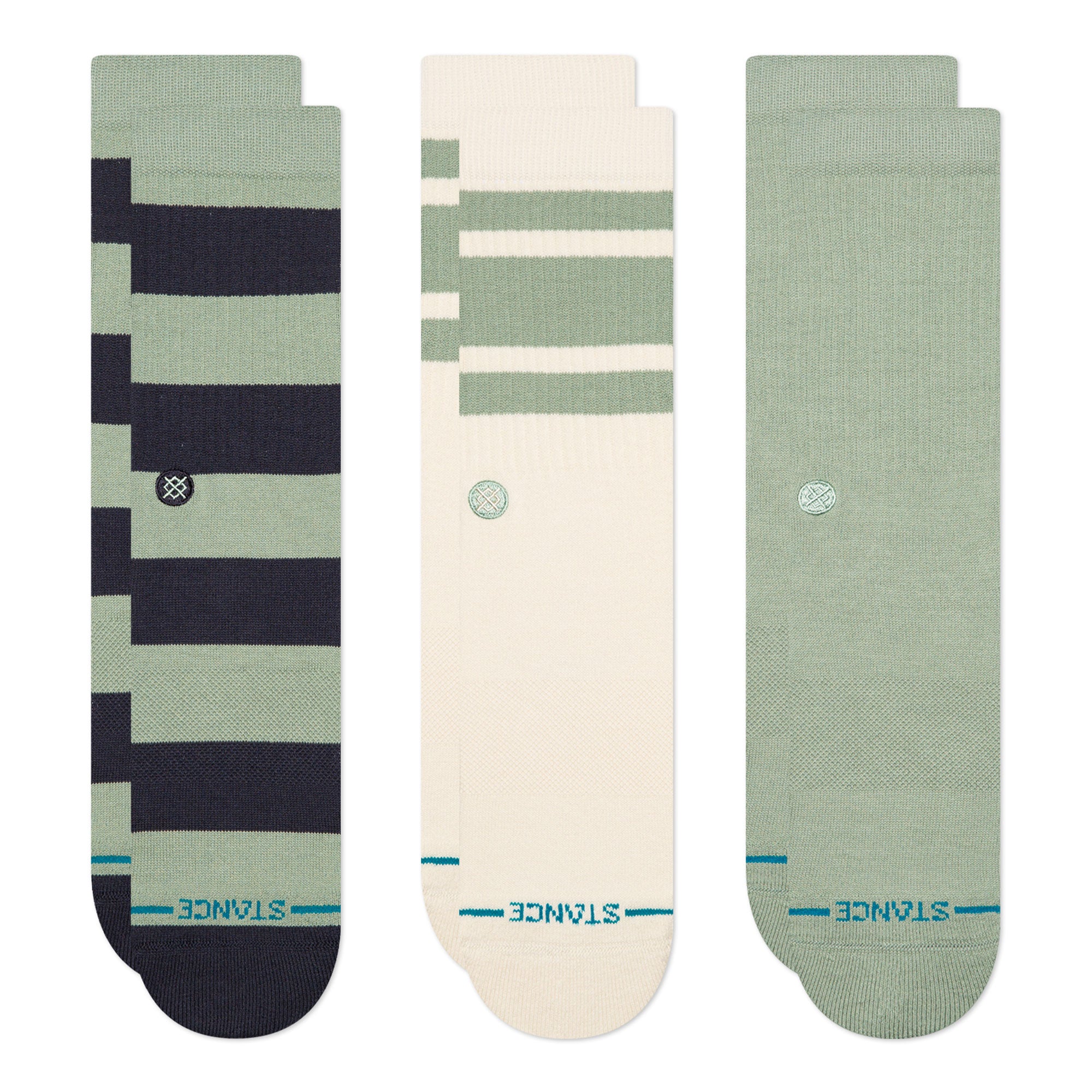 Stance Townie Crew 3 Pack Socks Sea Green Socks A556A25TOW-SEG | Overkill