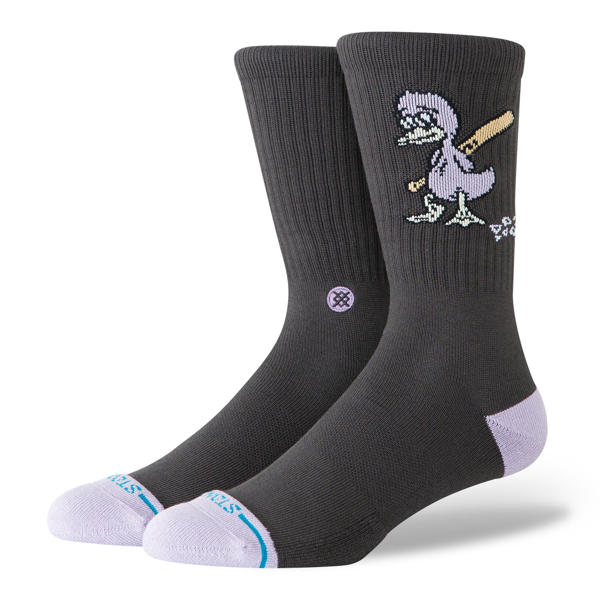 Stance Lights Out Crew Socks Charcoal Socks A556A26LIG-CHR | Overkill
