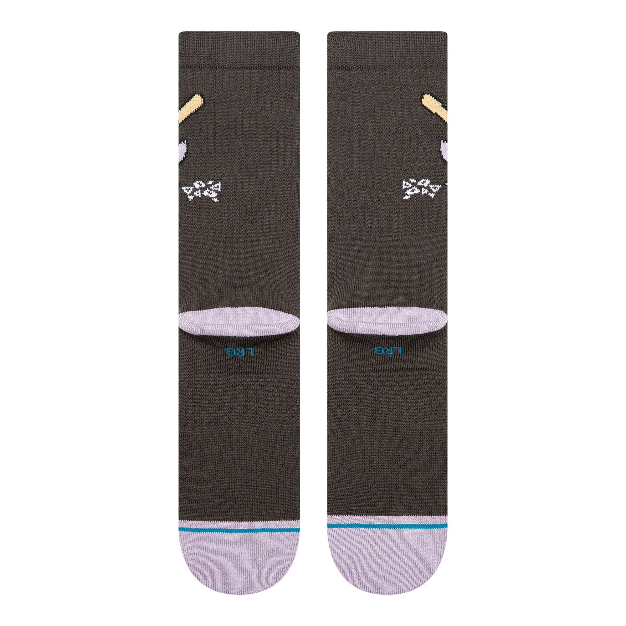 Stance Lights Out Crew Socks Charcoal Socks A556A26LIG-CHR Close-up | Overkill