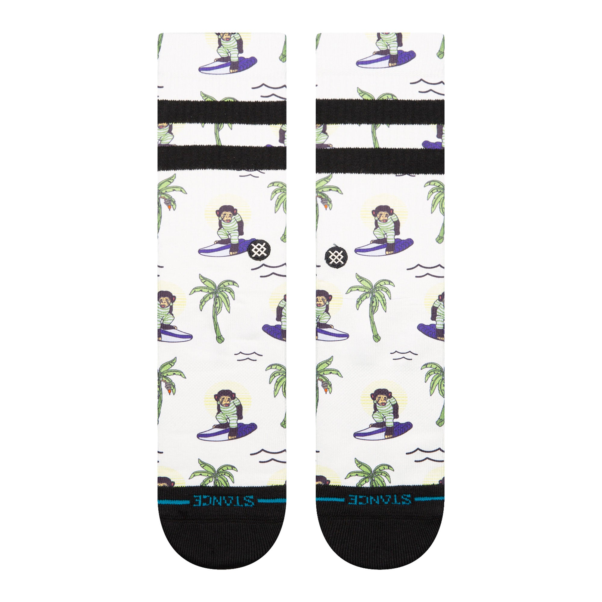 Stance Surfin Monkey Crew Socks White Socks A556C24SUR-WHT Detailfoto | Overkill