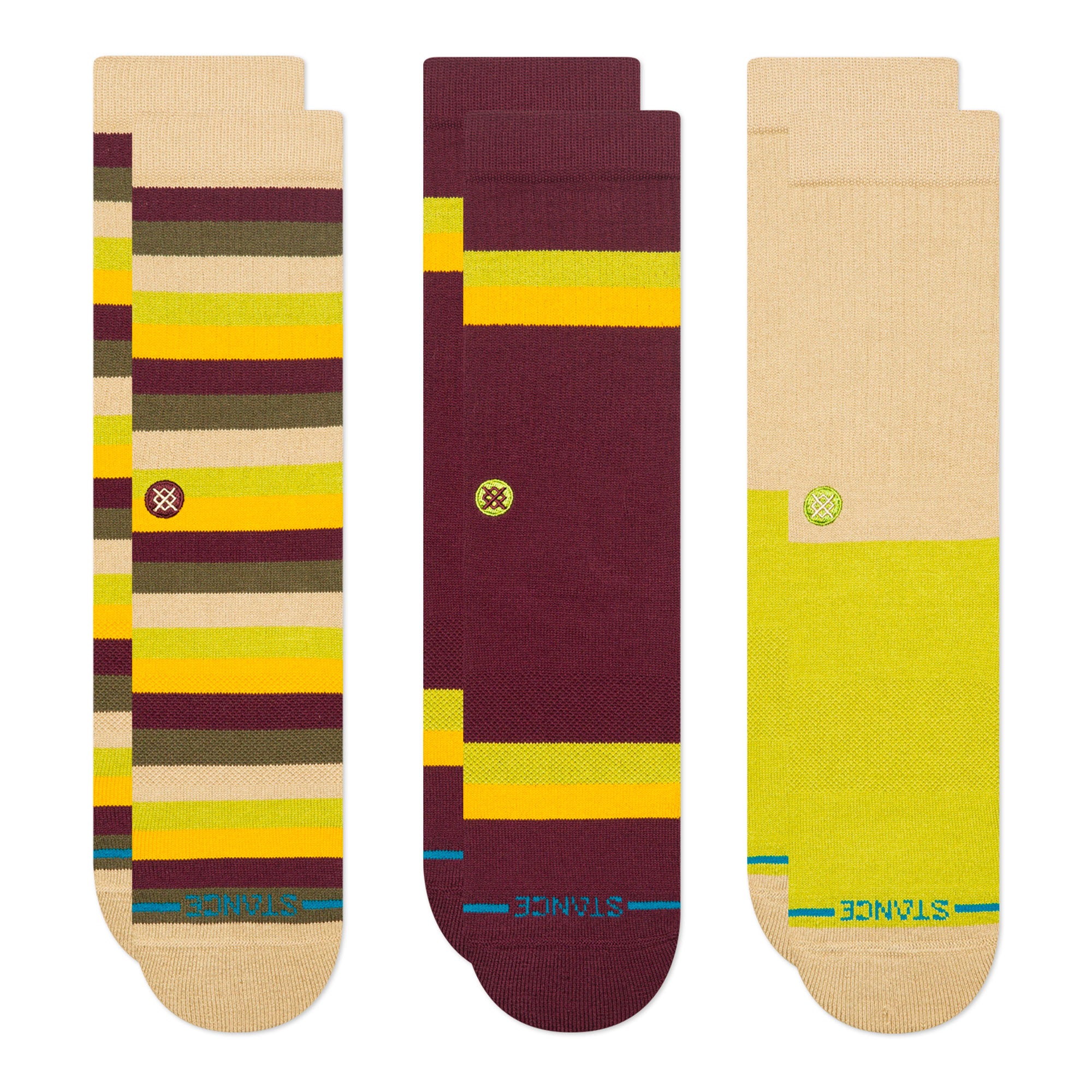 Stance Upstate Crew 3 Pack Socks Green Socks A556C25UPS-GRN | Overkill