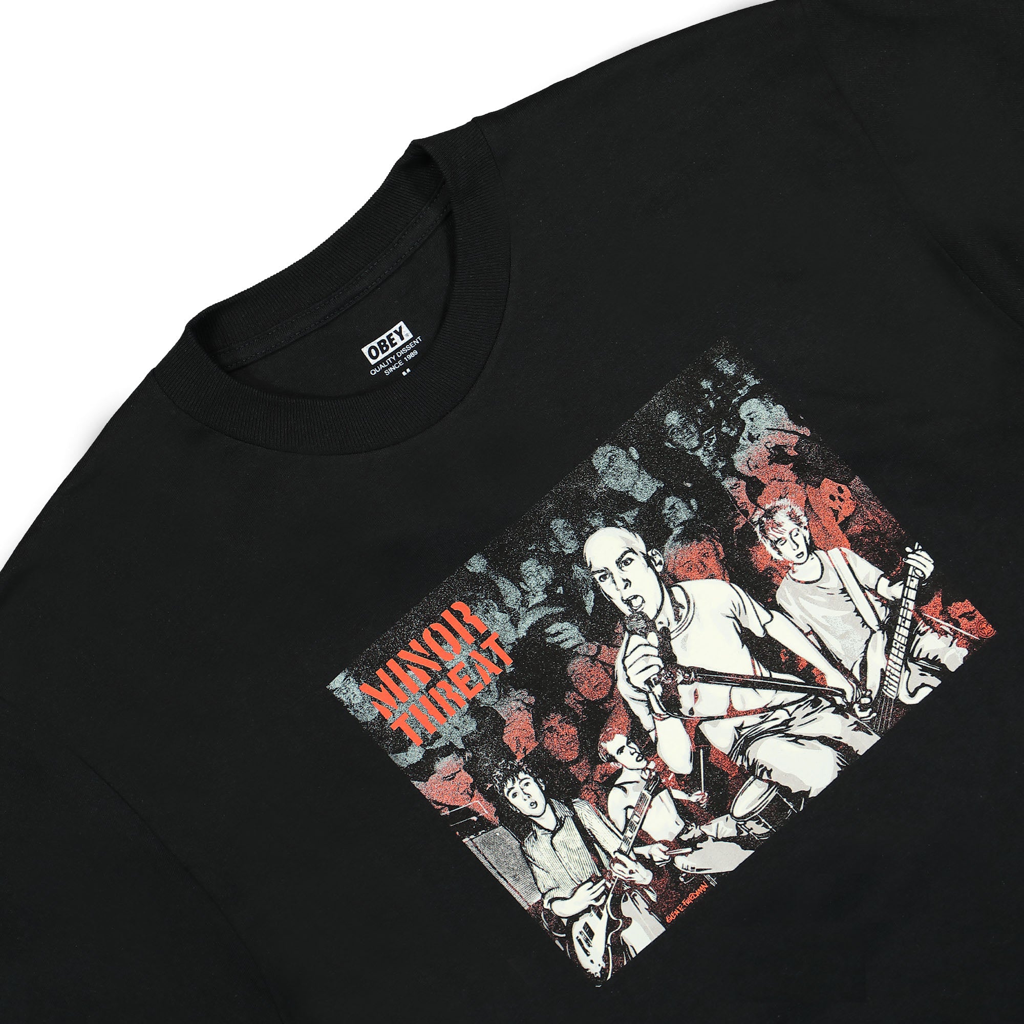 Obey Minor Threat x Obey Gef just A Minor Threat Tee Black T-Shirts Material | Overkill