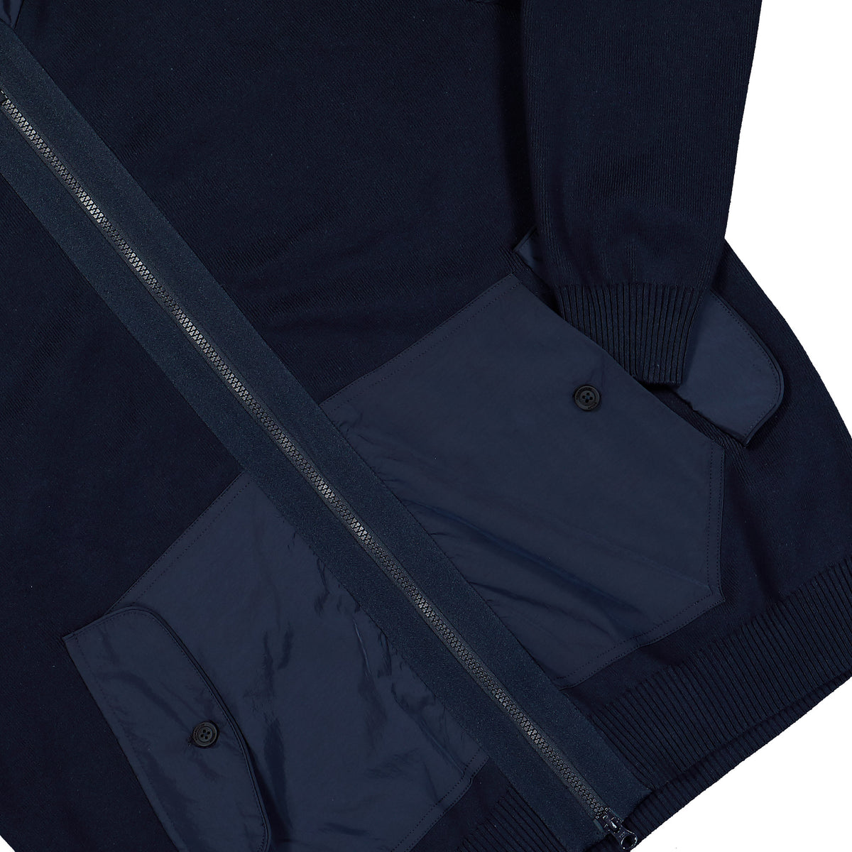 Aquascutum Cotton Knit FZ Sweater Navy Sweater AA-A006-WO001 11 Detail View 1 | Overkill