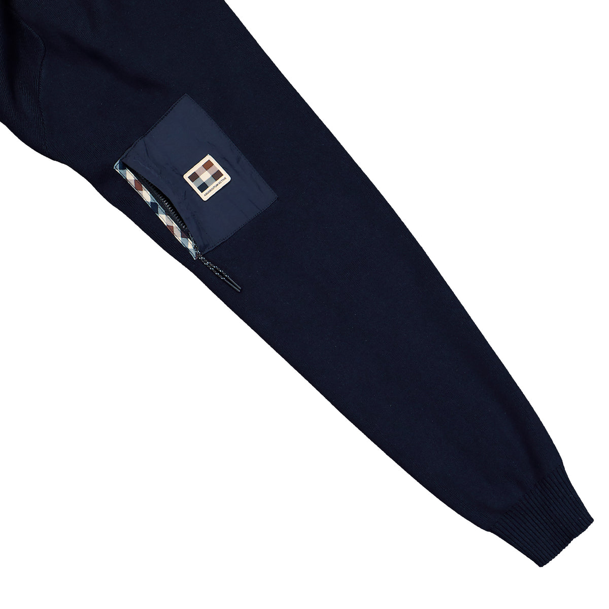 Aquascutum Cotton Knit FZ Sweater Navy Sweater AA-A006-WO001 11 Detail View 2 | Overkill