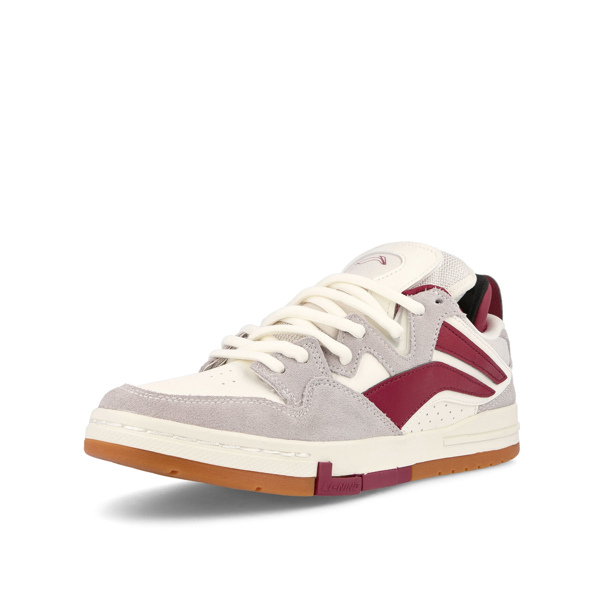 Li-Ning Wave Pro Grey / Beige / Red Low Top Sneakers Close Up | Overkill