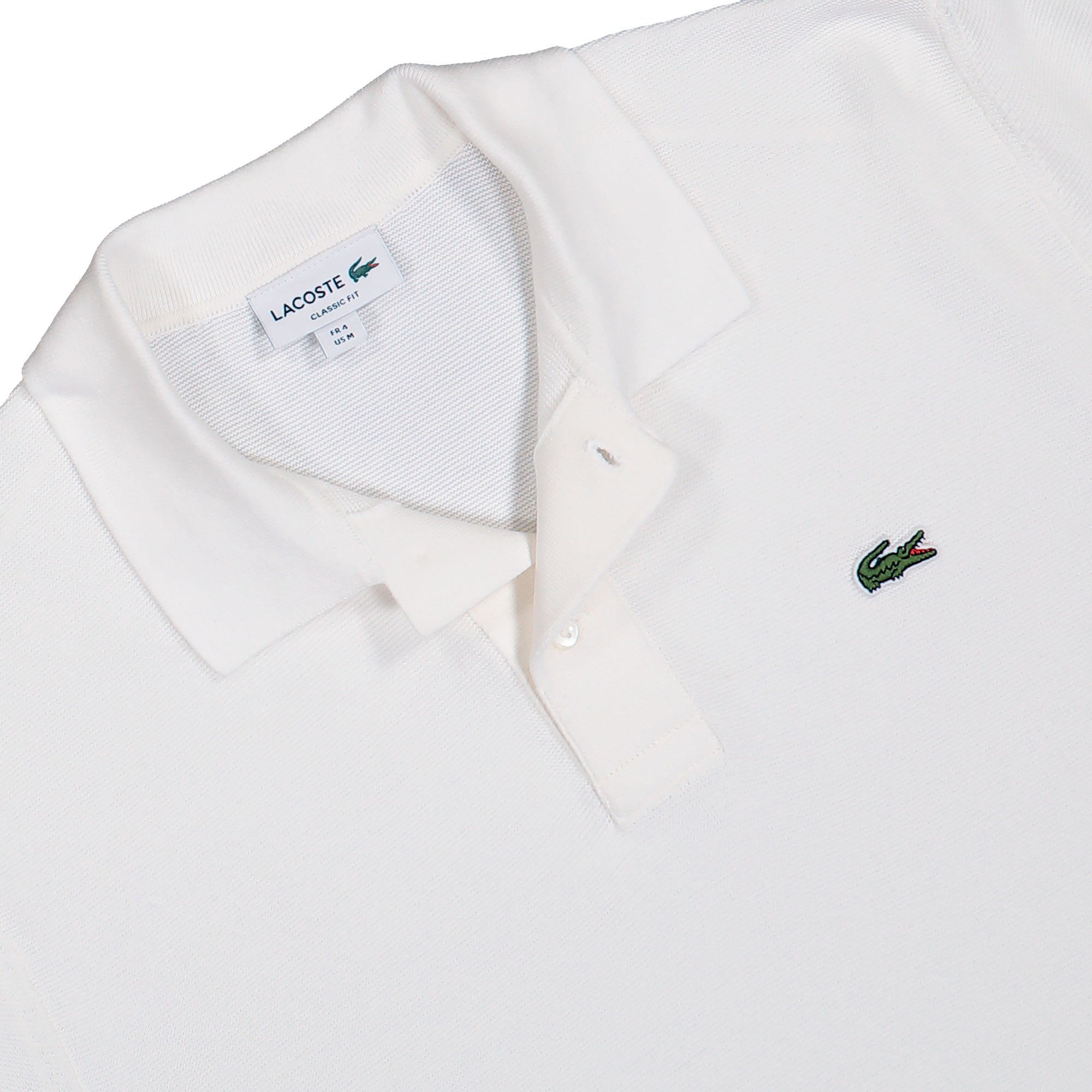 Lacoste Classic Fit Knit Polo Shirt White Polo Shirt AH1043-00 70V Detailfoto | Overkill