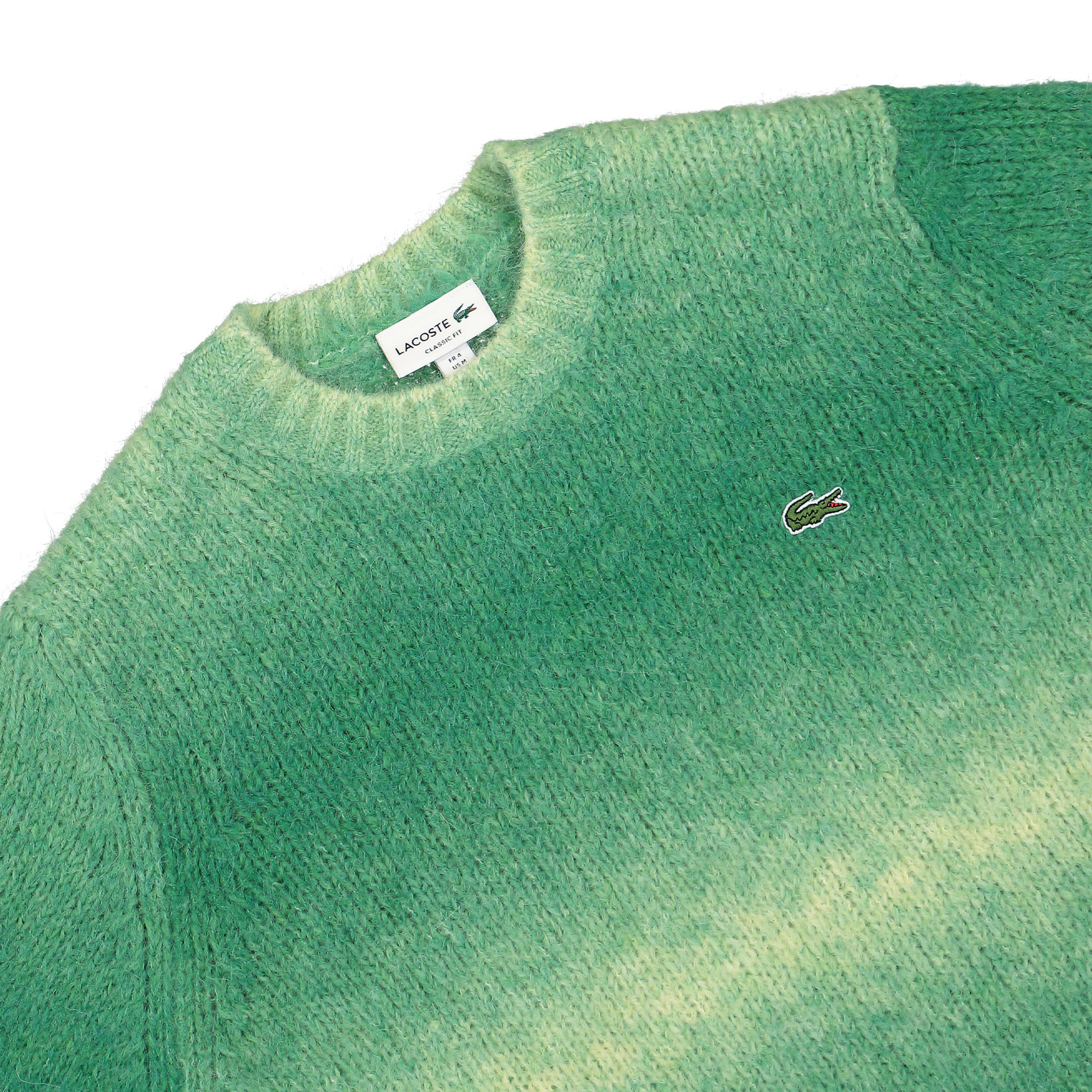 Lacoste Alpaca Ombré-Effekt Pullover Green / White Sweatshirts Close-up | Overkill