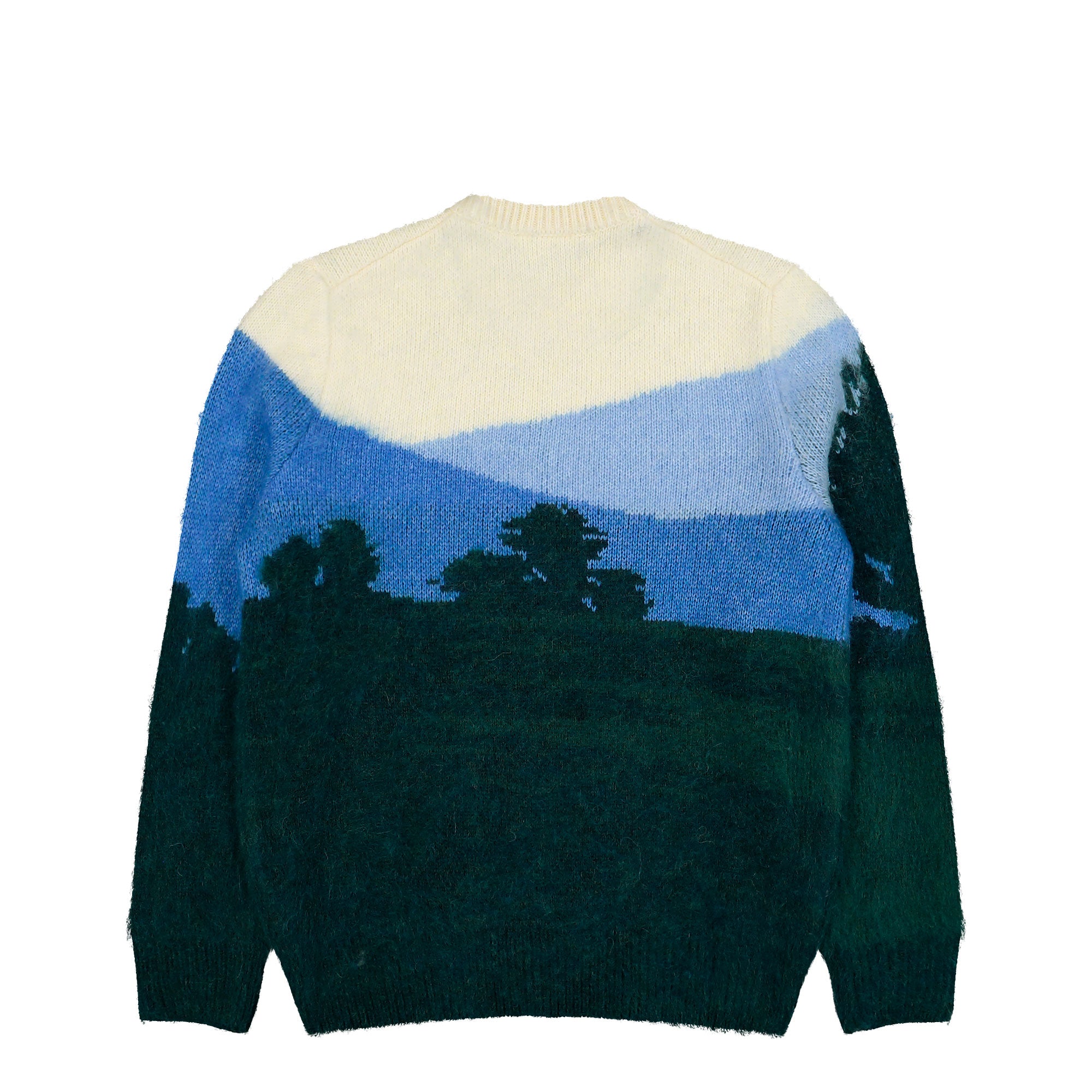 Lacoste Landscape Jacquard Alpaca Sweater Green / Vaporous Blue Sweatshirts AH5945-00 9lK Close-up | Overkill