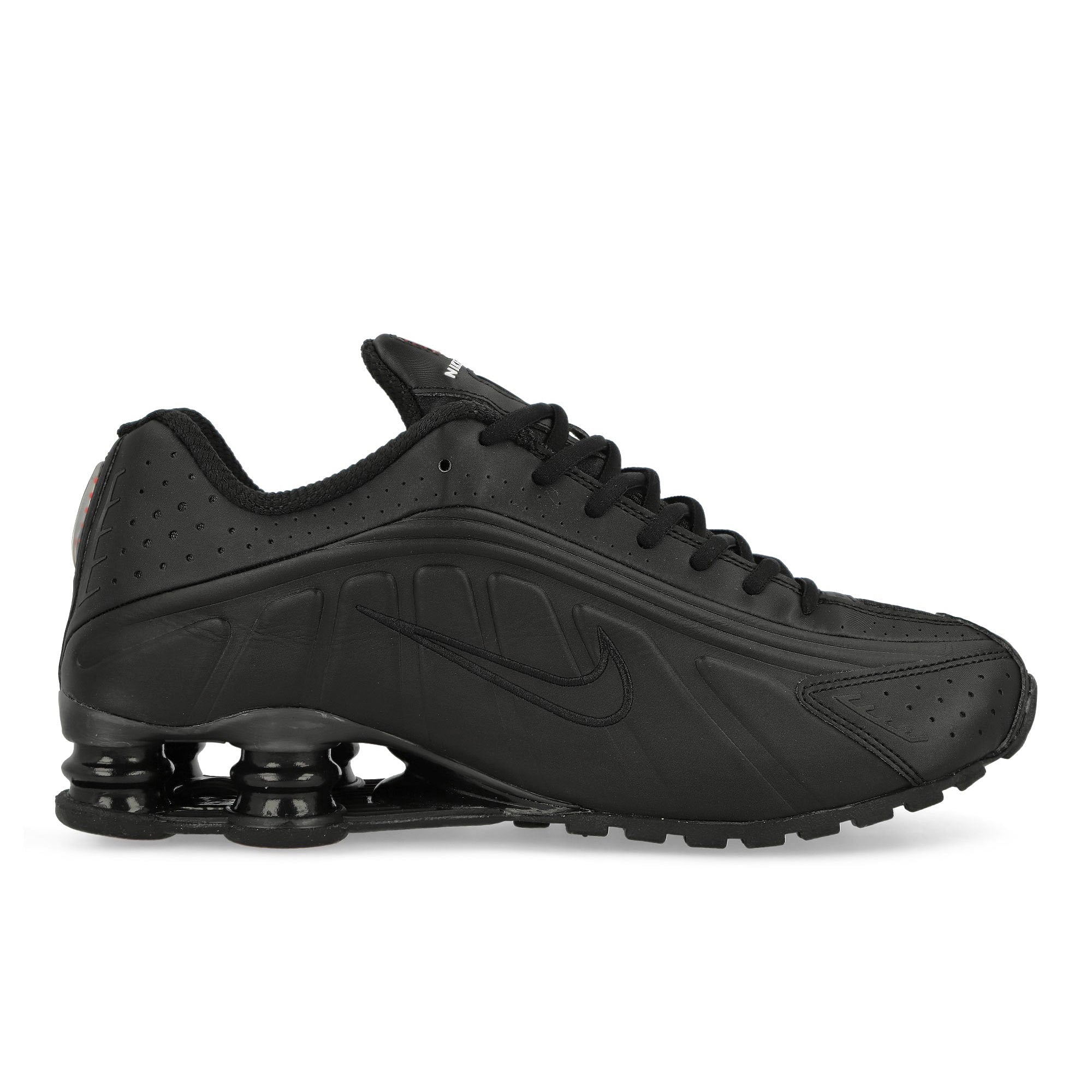 Nike Wmns Shox R4 Black / Black - Black - Max Orange Low Top Sneakers Silhouette | Overkill