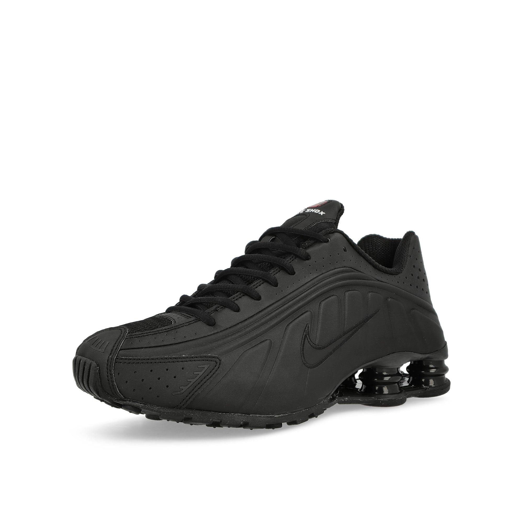 Nike Wmns Shox R4 Black / Black - Black - Max Orange Low Top Sneakers Close Up | Overkill