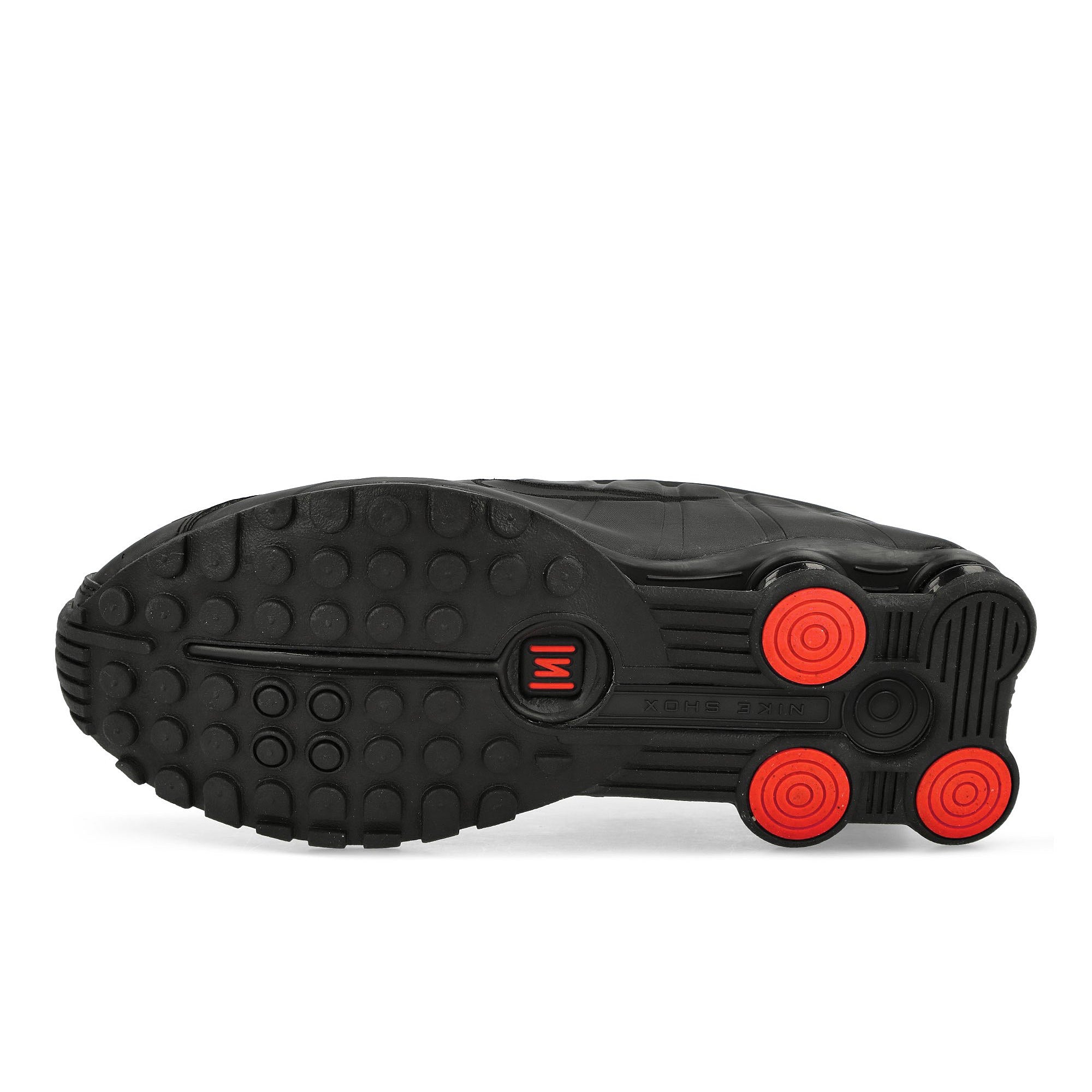 Nike Wmns Shox R4 Black / Black - Black - Max Orange Low Top Sneakers Detail View 1 | Overkill