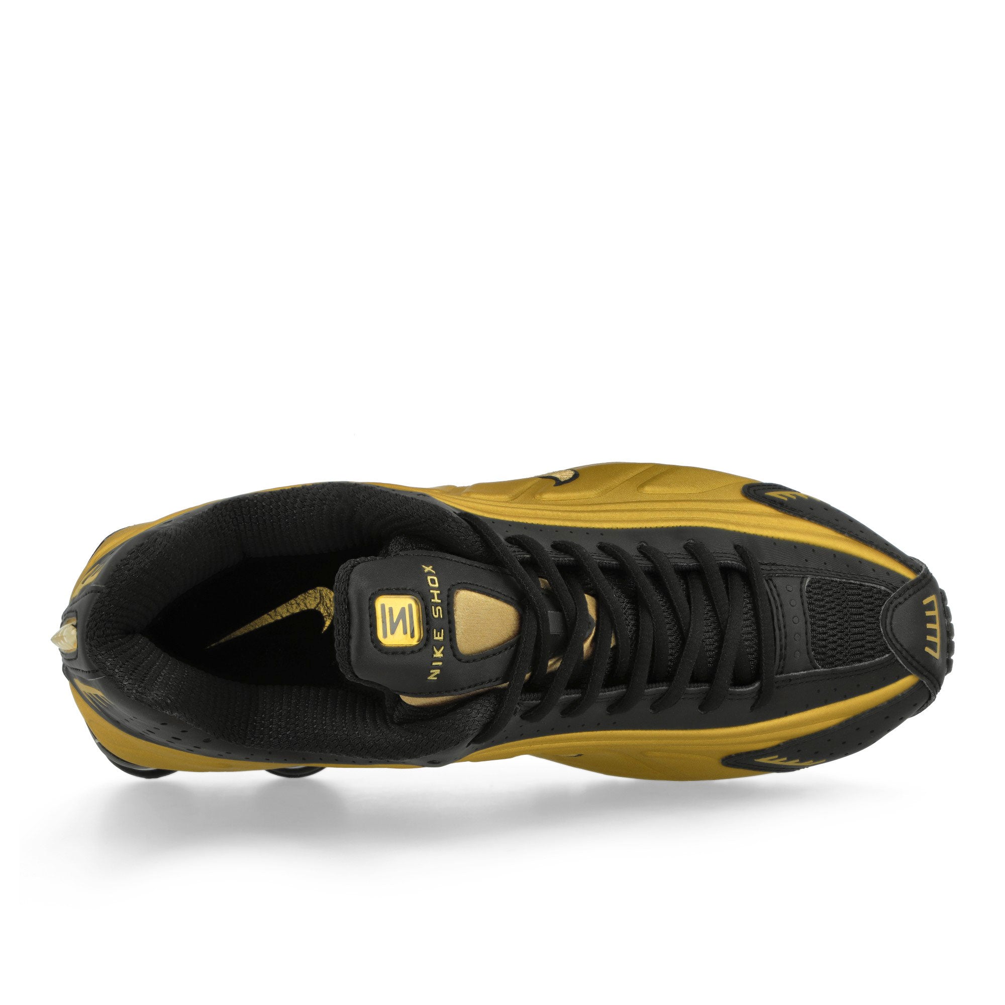 Nike Shox R4 Black / Metallic Gold Low Top Sneakers Detailfoto | Overkill