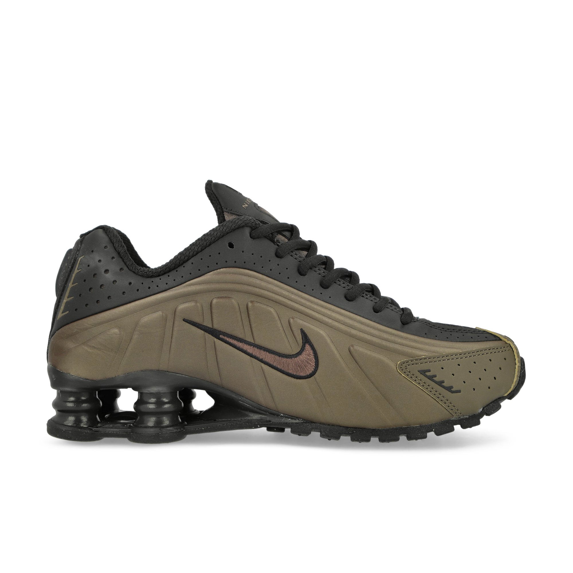 Nike Wmns Shox R4 Off Noir / Off Noir - Ironstone Low Top Sneakers Silhouette | Overkill
