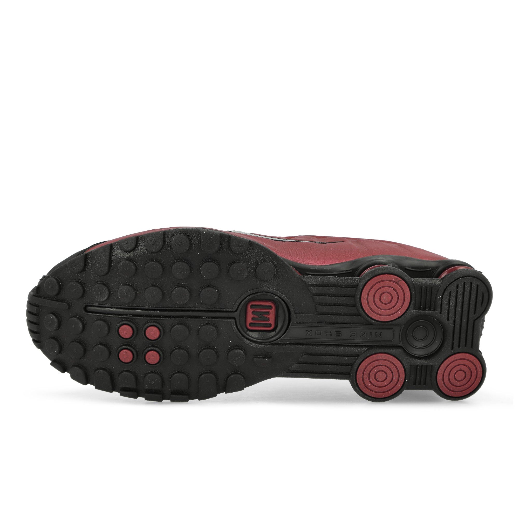 Nike Shox R4 Black / Metallic Silver-Team Red Low Top Sneakers Detail View 1 | Overkill