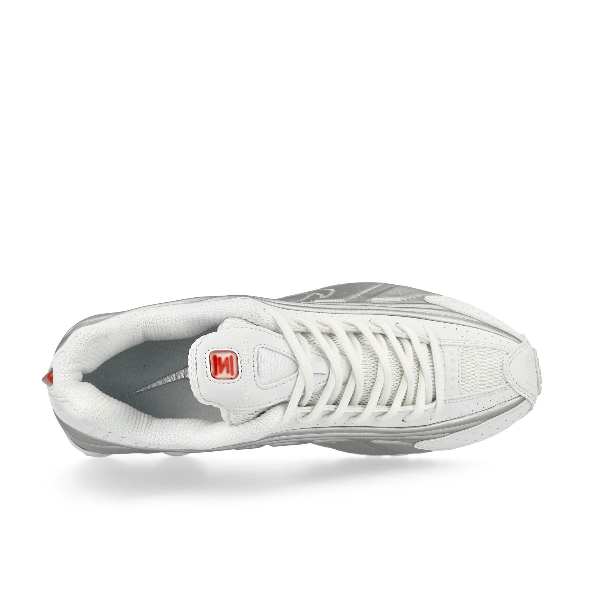 Nike Wmns Shox R4 White / White - Metallic Silver - Max Orange Low Top Sneakers Detailfoto | Overkill