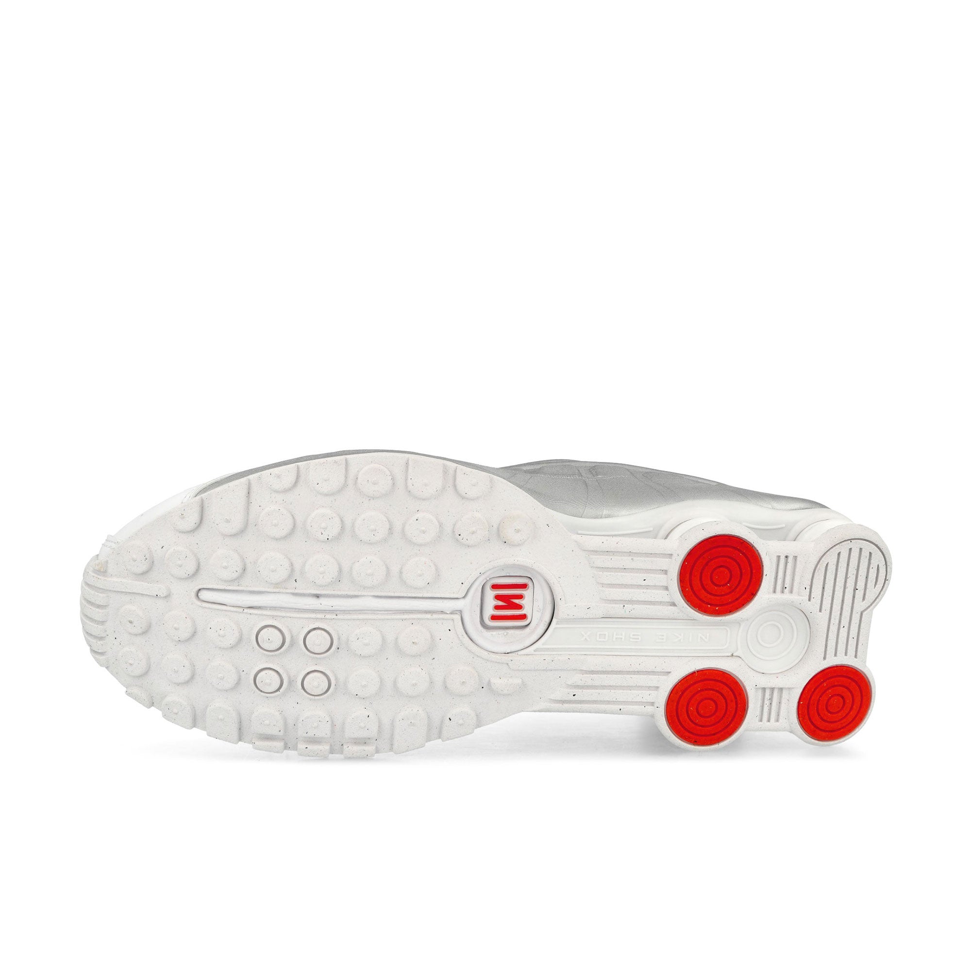 Nike Wmns Shox R4 White / White - Metallic Silver - Max Orange Low Top Sneakers Detail View 1 | Overkill