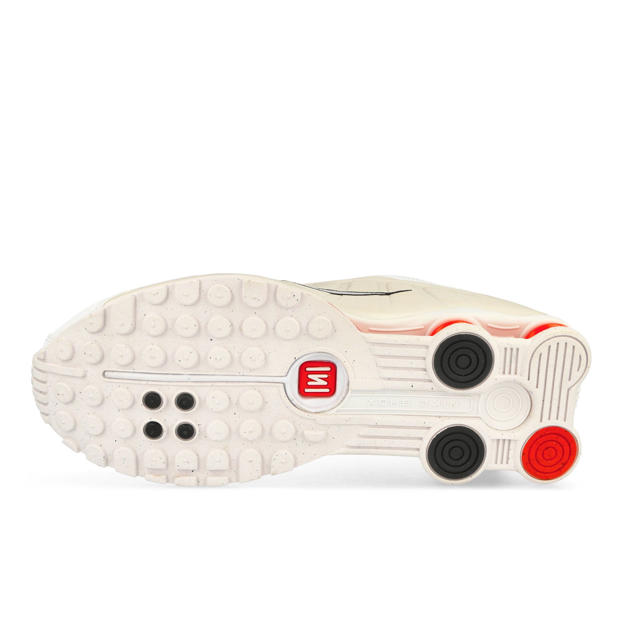 Nike W Shox R4 White / White-Phantom-Picante Red Low Top Sneakers Detail View 1 | Overkill
