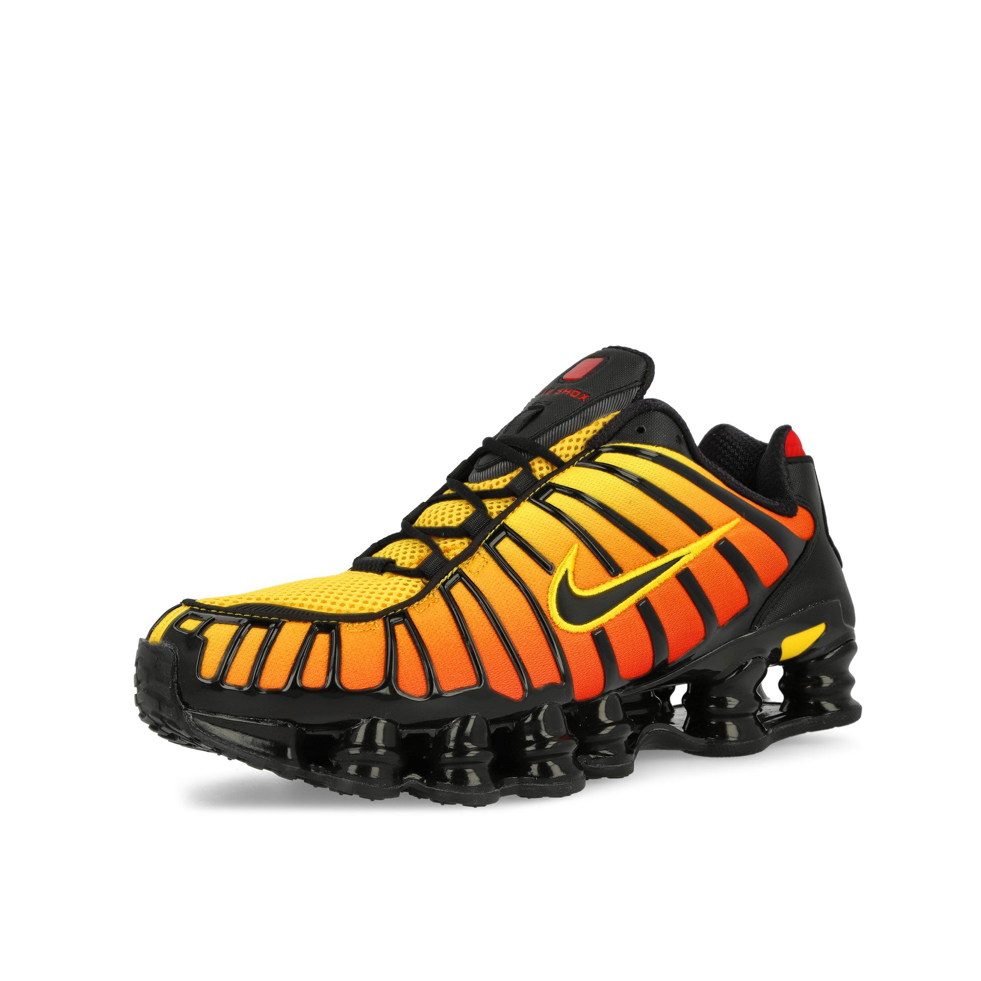 Nike Shox TL Black / Black - Amarillo - University Red Low Top Sneakers Close Up | Overkill
