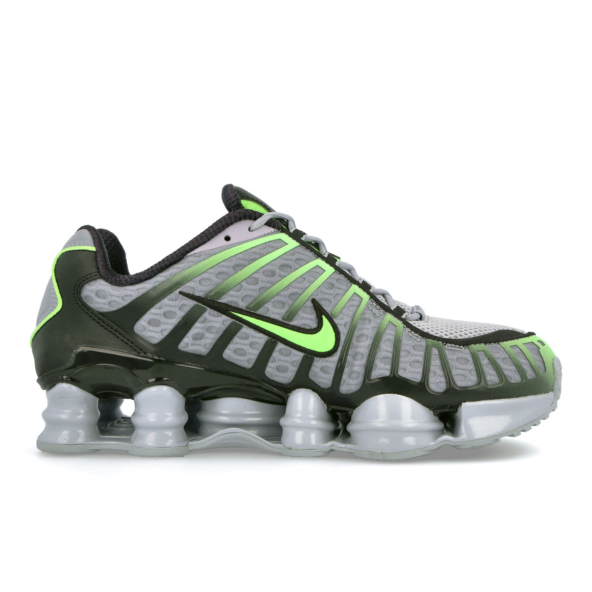 Nike Shox TL Wolf Grey / Lime Blast - Black Low Top Sneakers Silhouette | Overkill