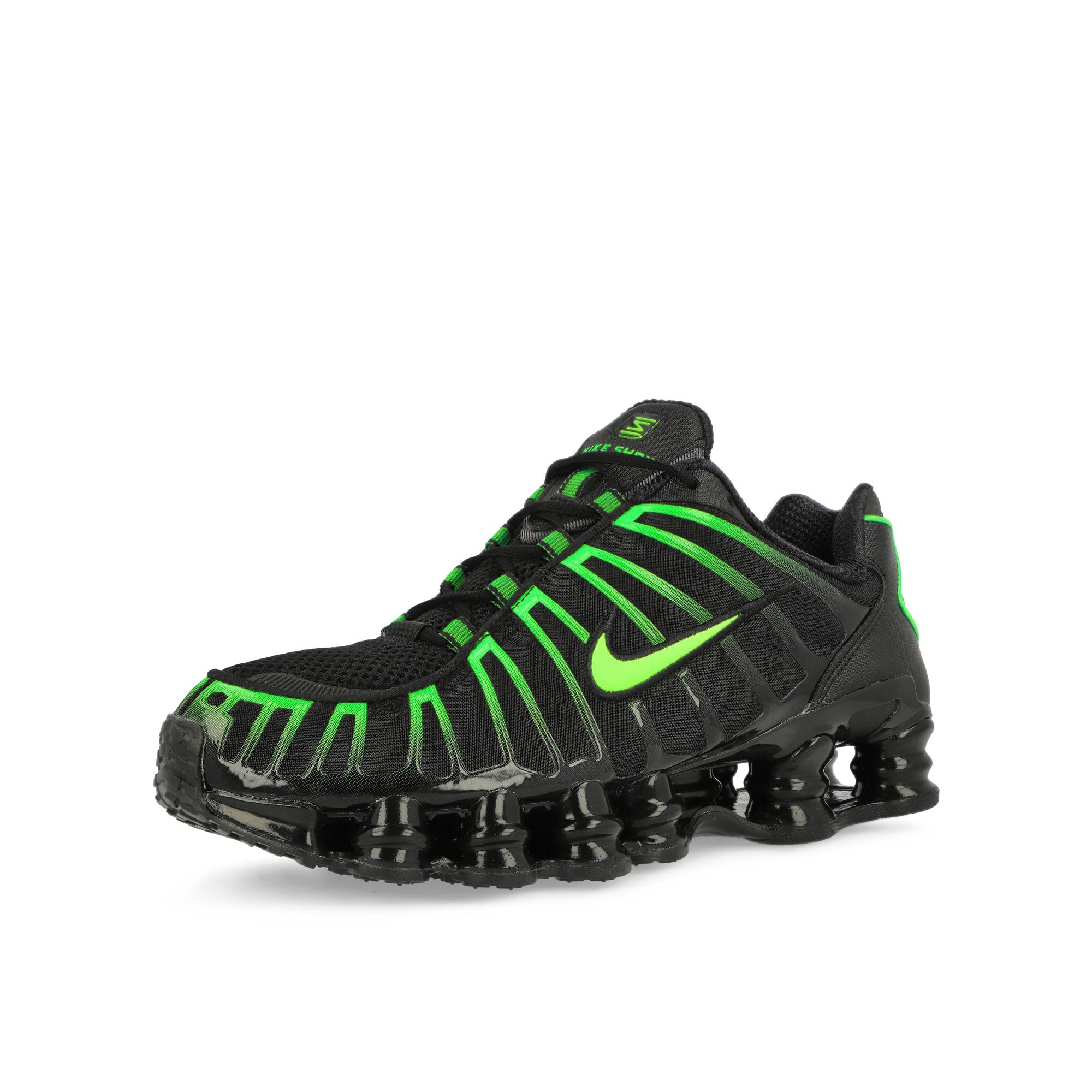 Nike Shox TL Black / Green Strike - Black Low Top Sneakers AV3595 012 Close-up | Overkill