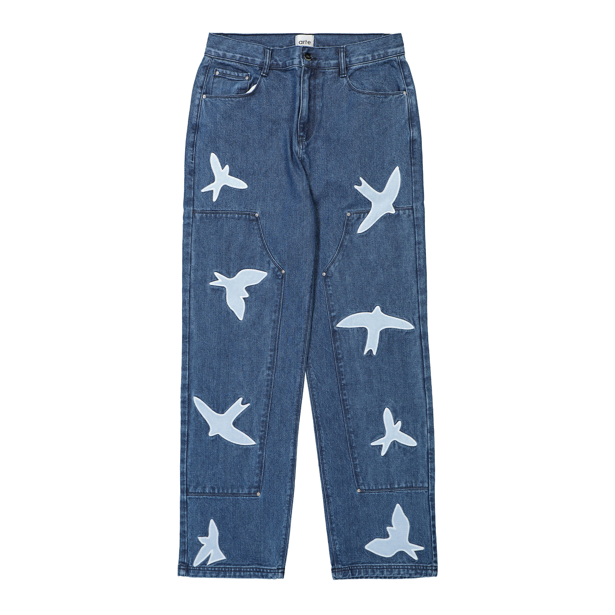 Arte Antwerp Parker Birds Pants Washed Blue Casual Pants AW23-005P / Washed Blue | Overkill
