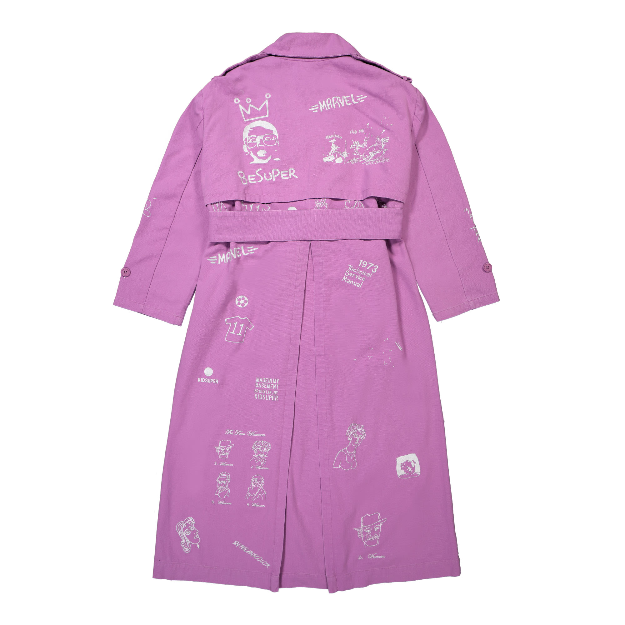 Kidsuper Studios Embroidered Trench Coat Plum Coats Material | Overkill