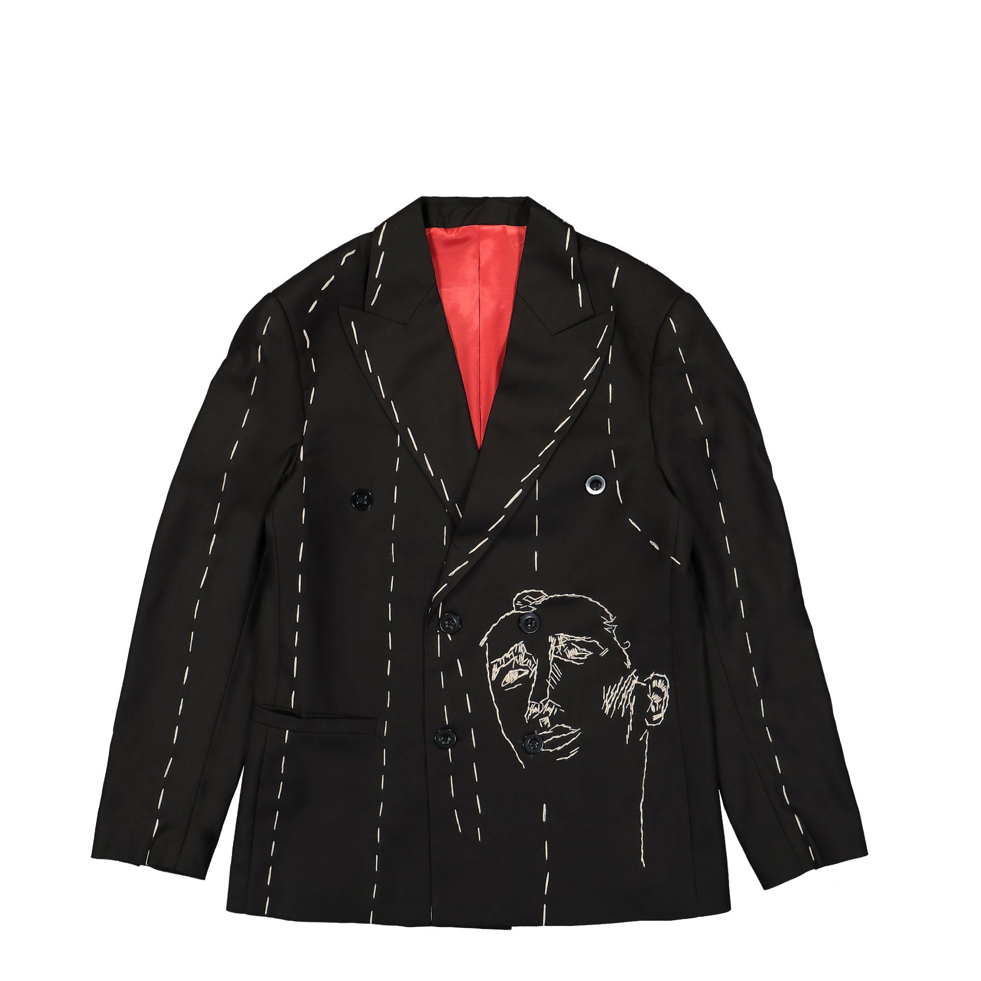 Kidsuper Studios Hand Embroidered Suit Top Black Jackets AW23-SUT-3 | Overkill