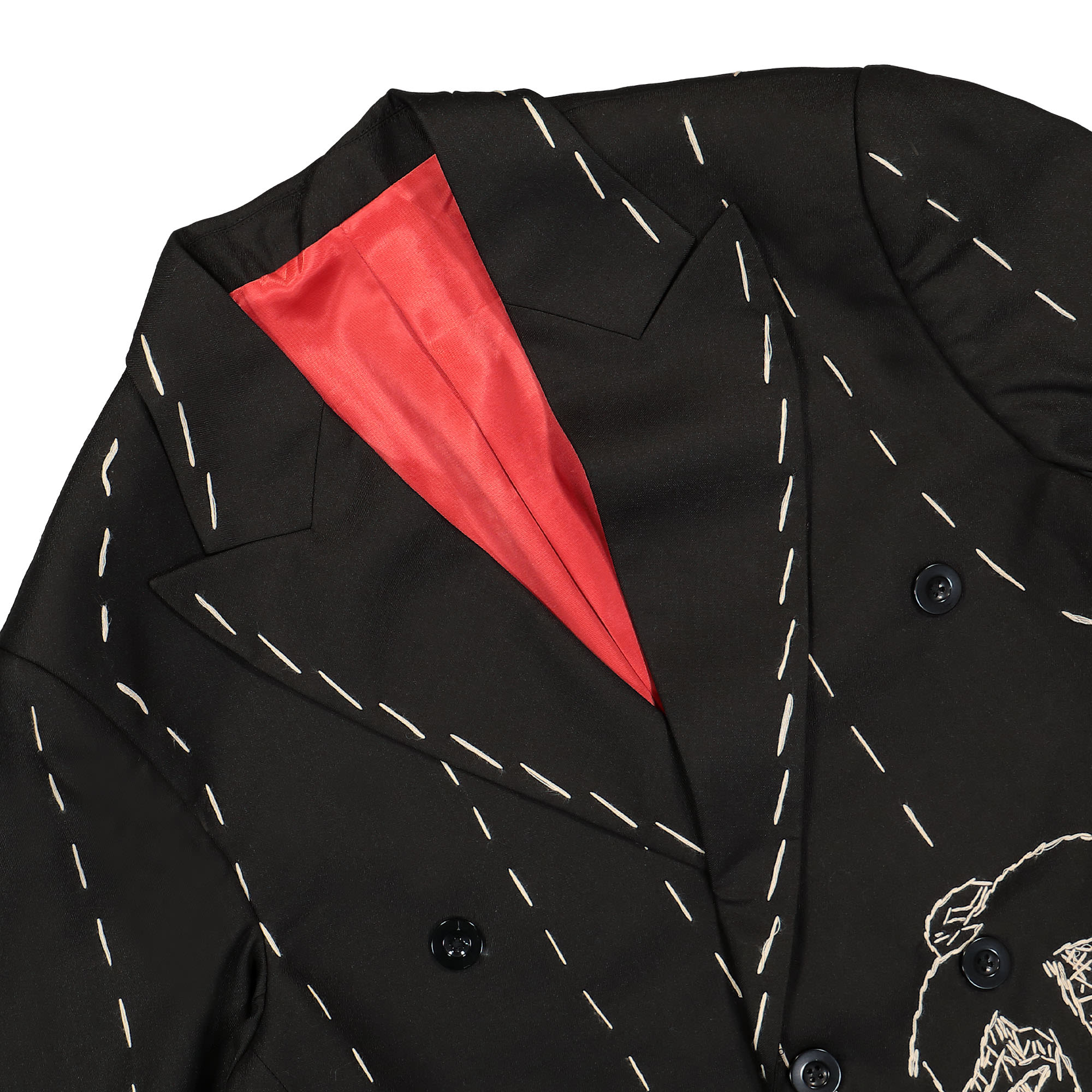 Kidsuper Studios Hand Embroidered Suit Top Black Jackets Close-up | Overkill